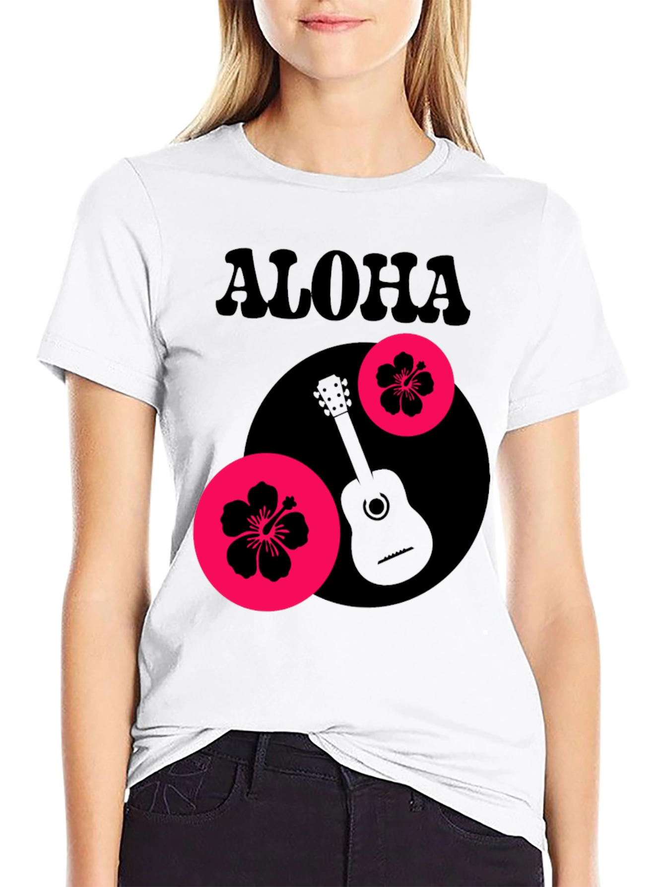 Aloha Graphic Tee - Tropical Guitar Design