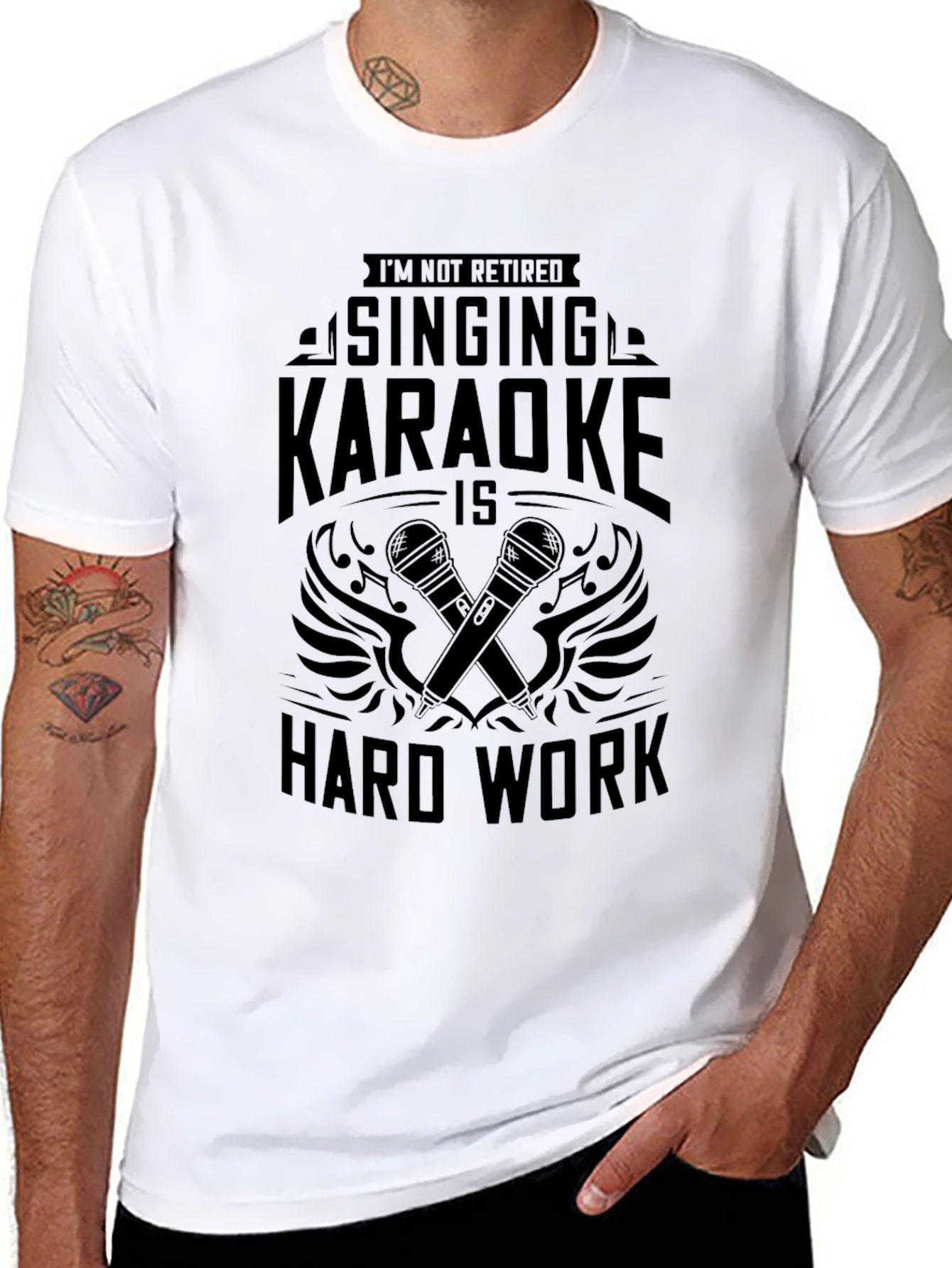 Singing Karaoke Hard Work Graphic T-Shirt