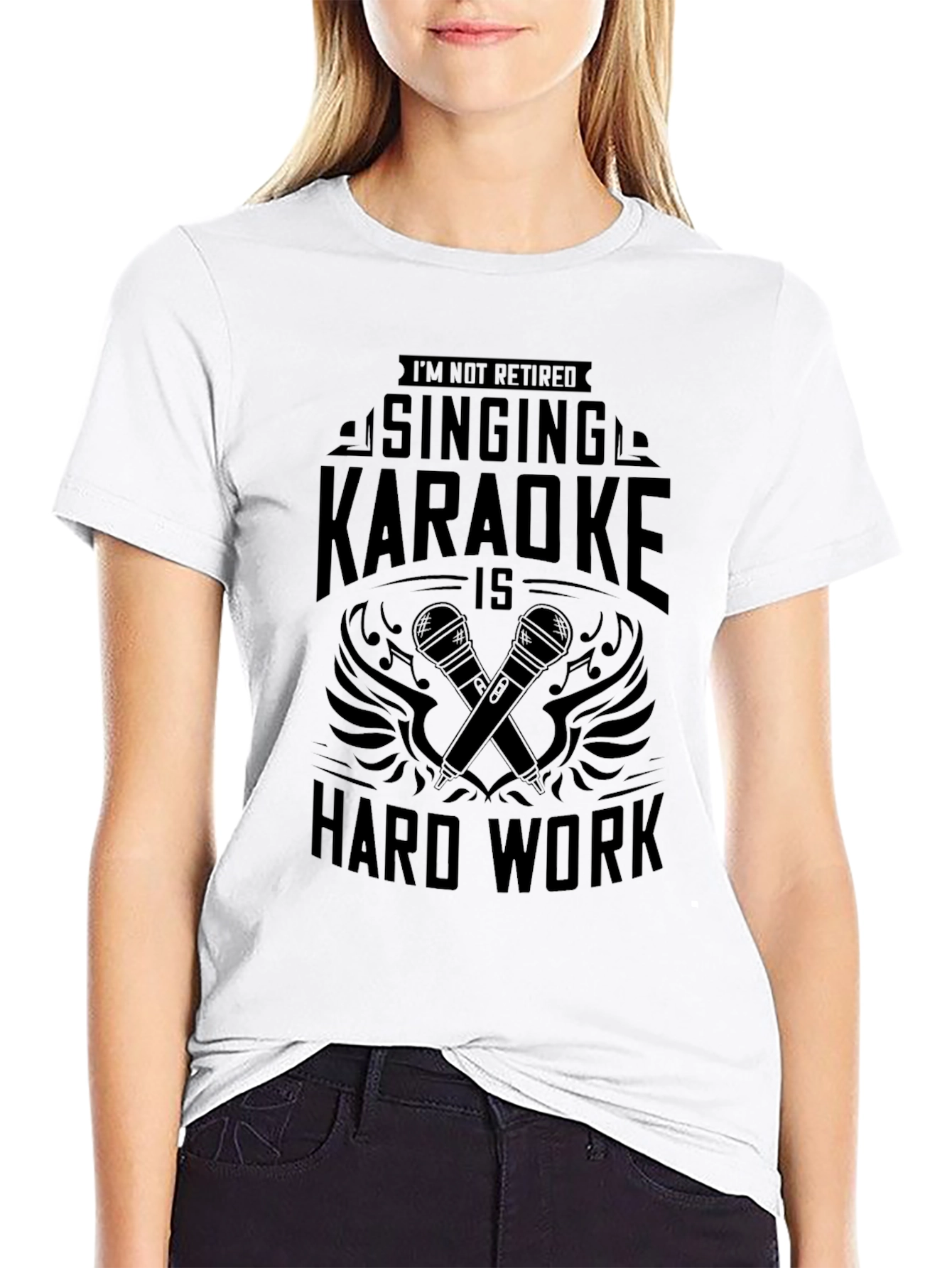 Singing Karaoke Hard Work Graphic T-Shirt