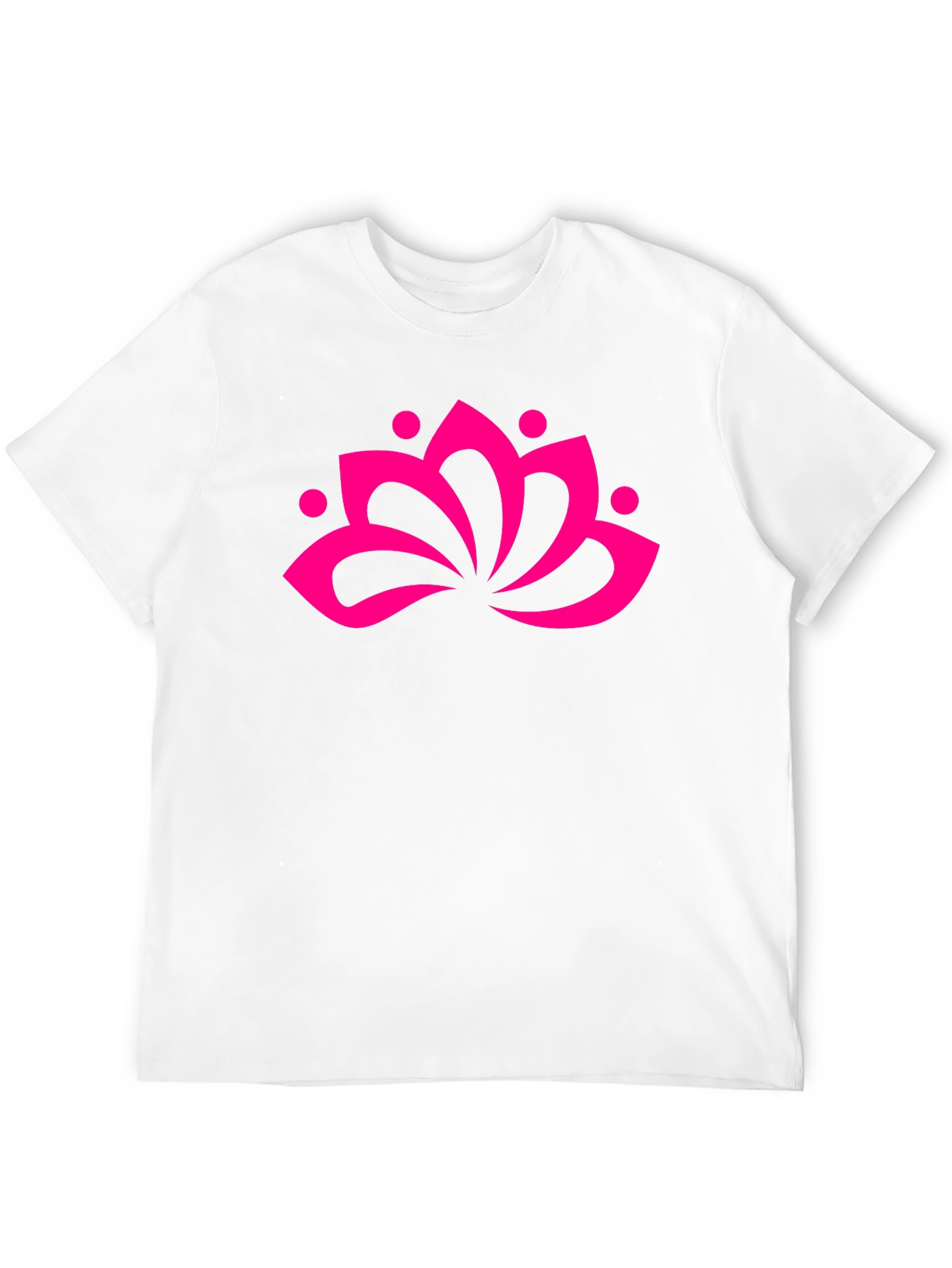 Black T-Shirt with Pink Lotus Flower Graphic