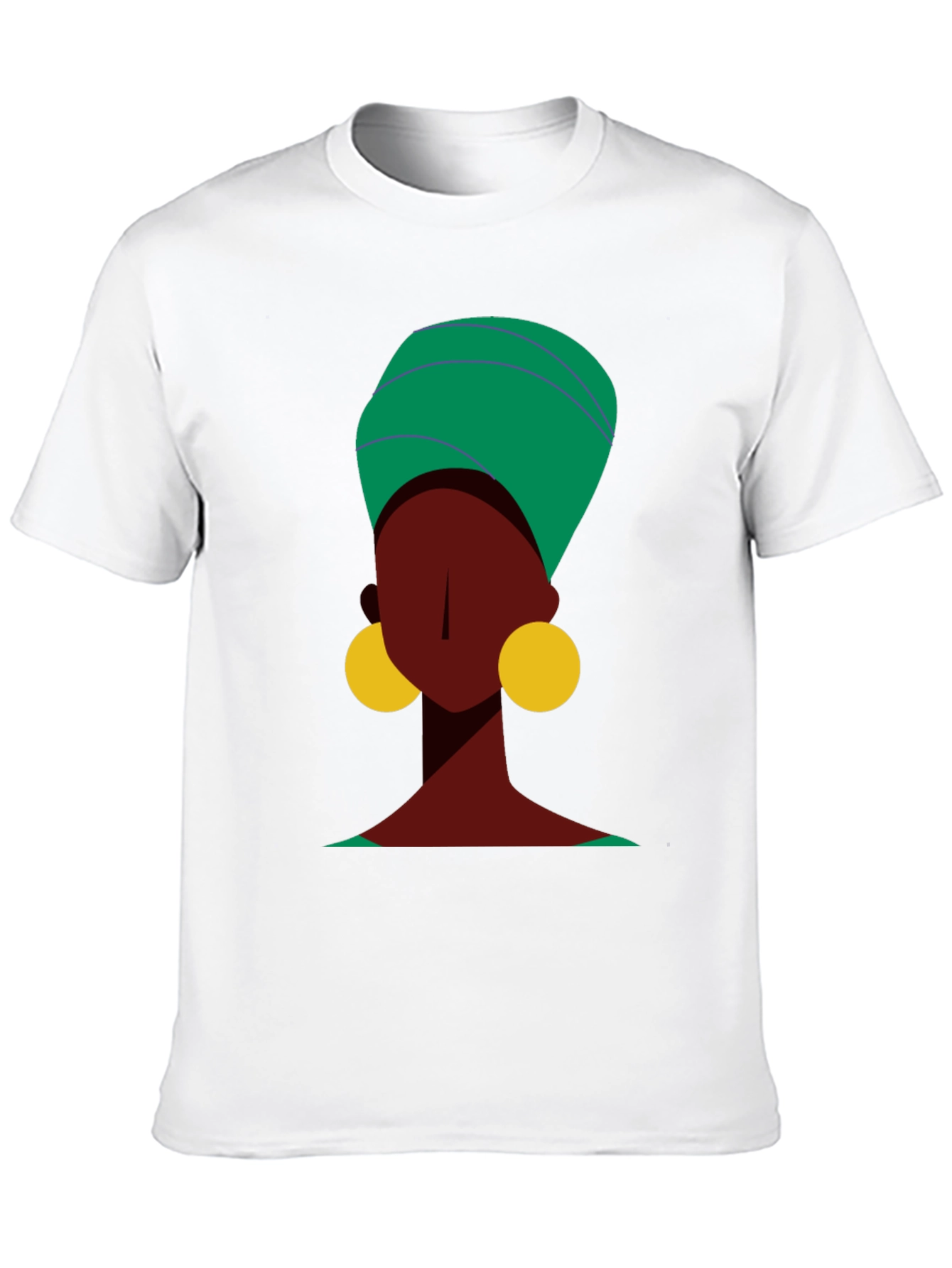 Stylish Black Tee with Abstract Woman Design