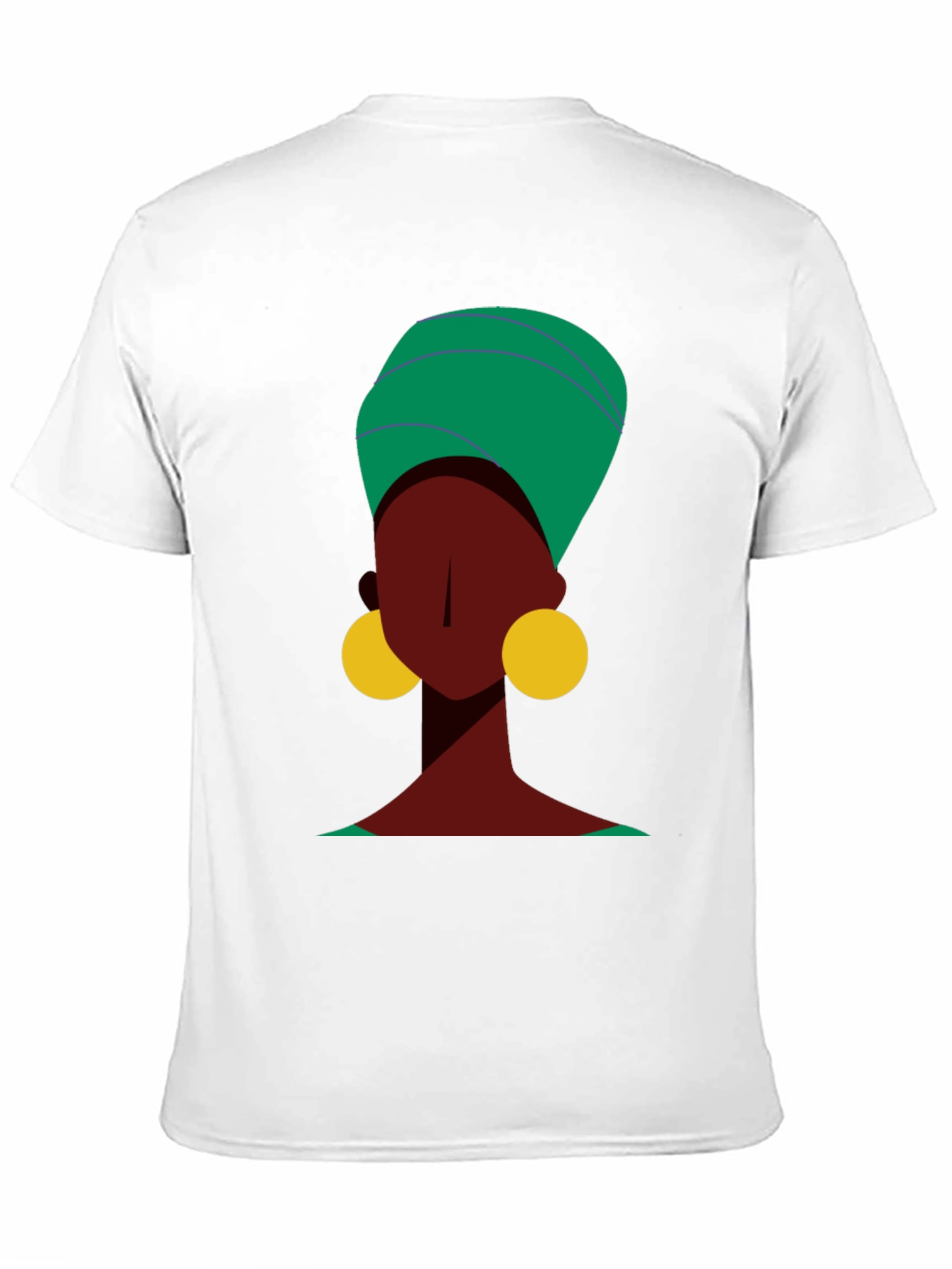 Stylish Black Tee with Abstract Woman Design