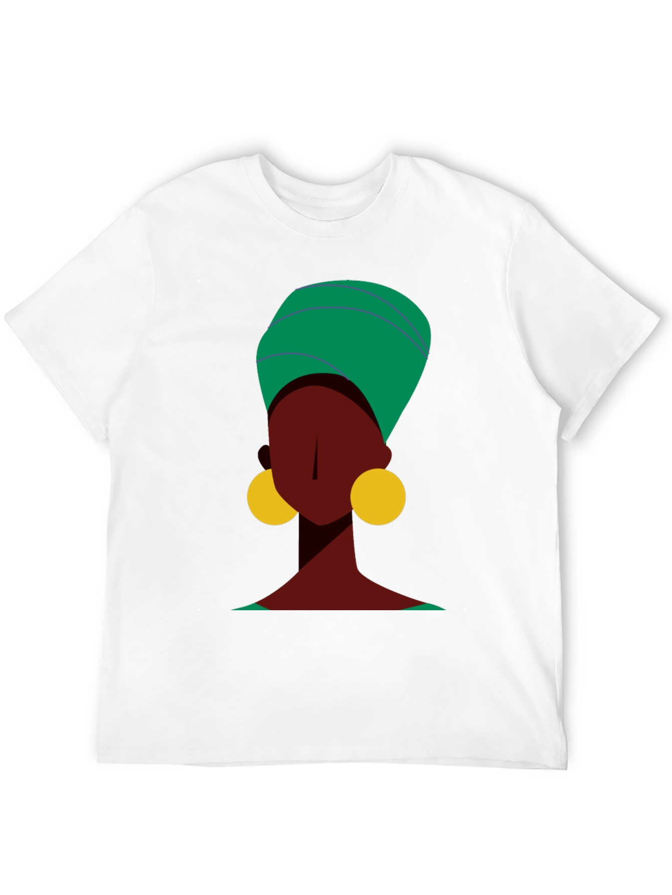 Stylish Black Tee with Abstract Woman Design