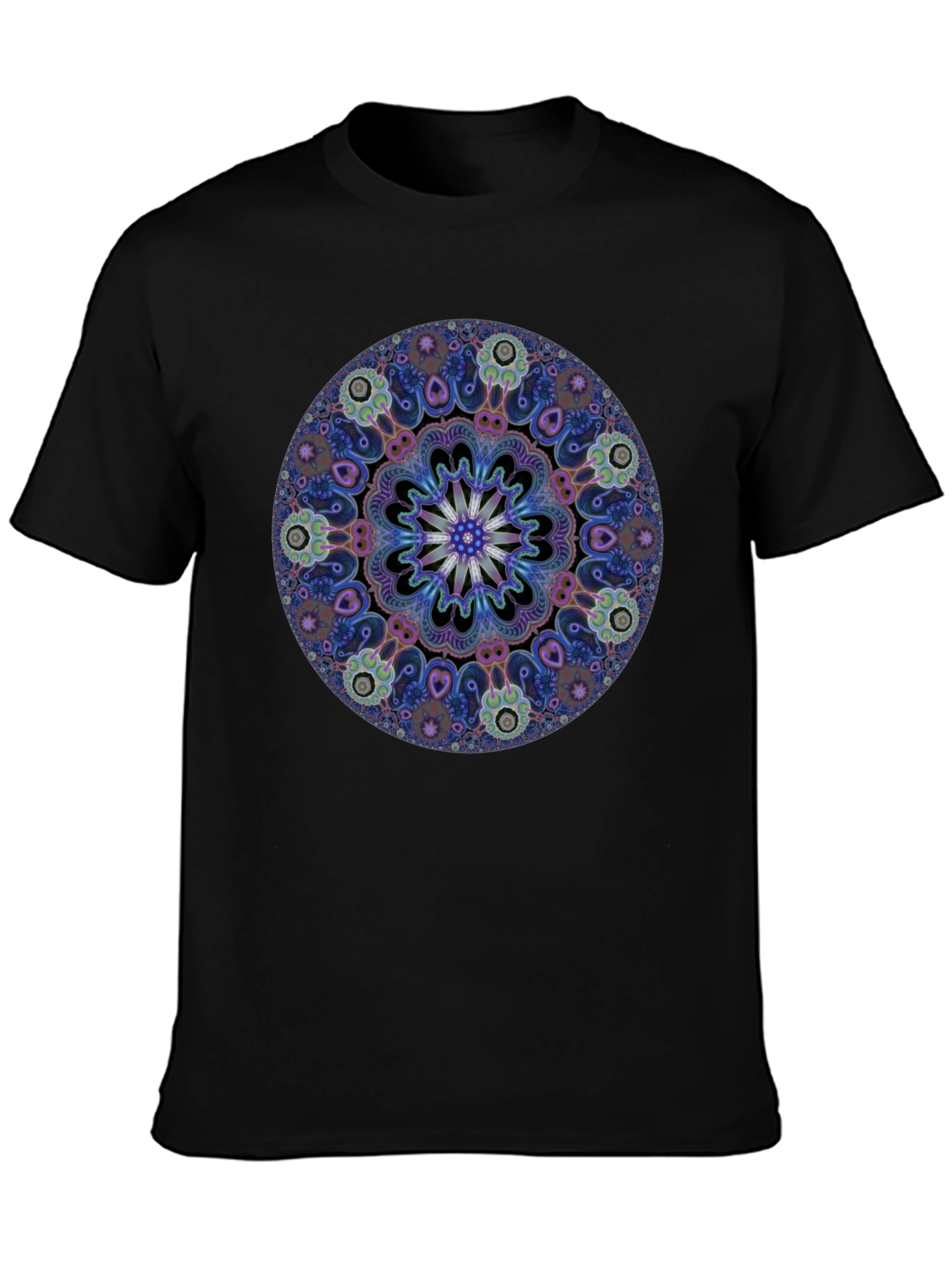 Mandala Print Black T-Shirt