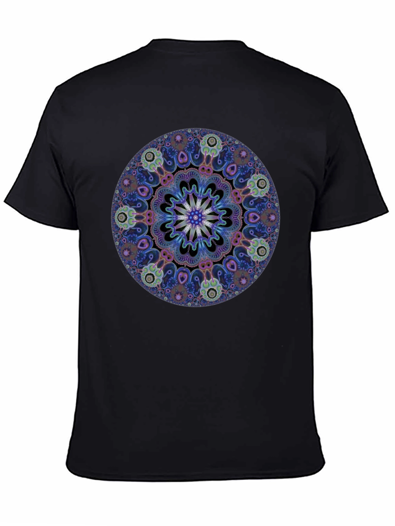 Mandala Print Black T-Shirt