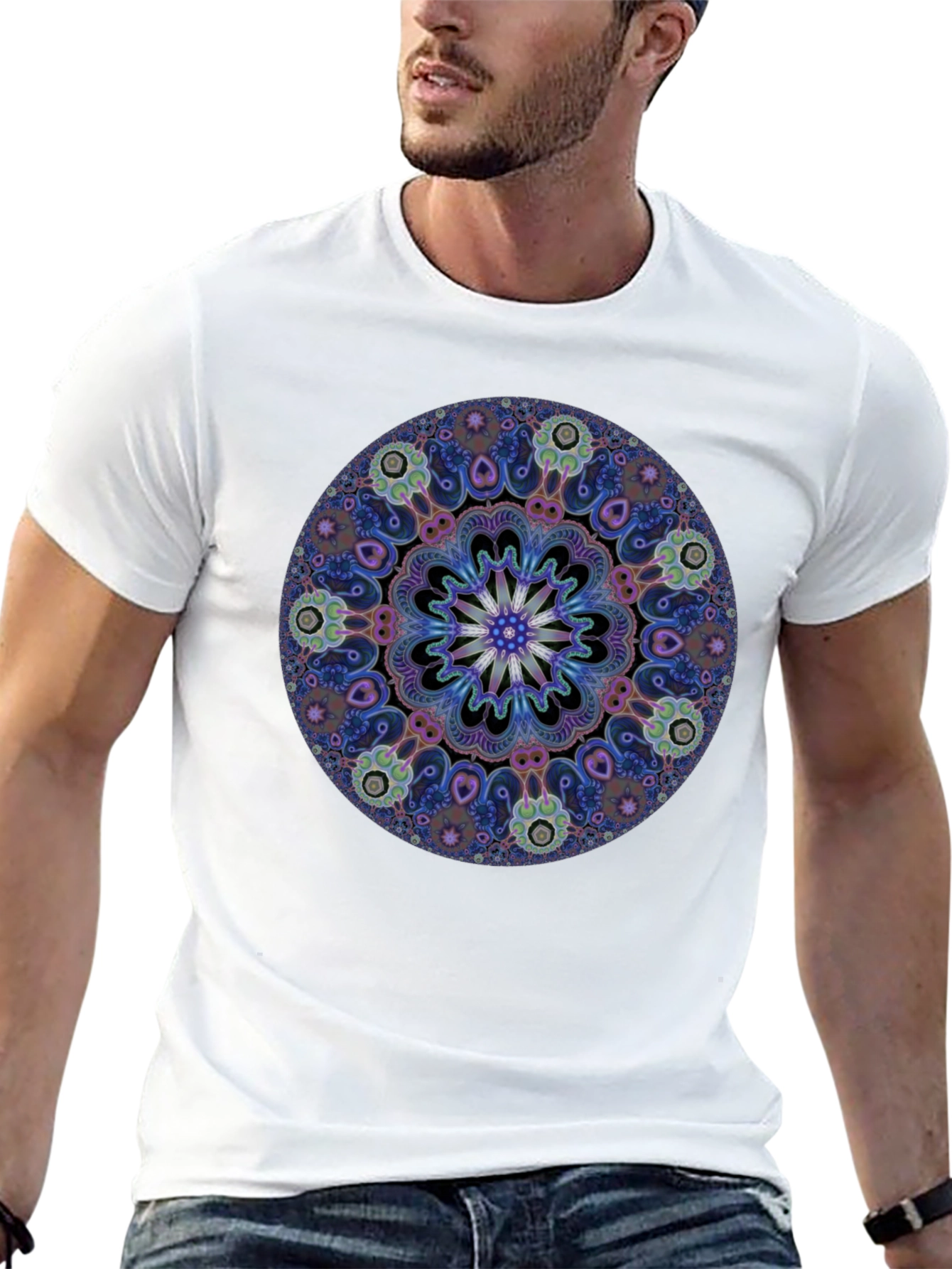 Mandala Print Black T-Shirt