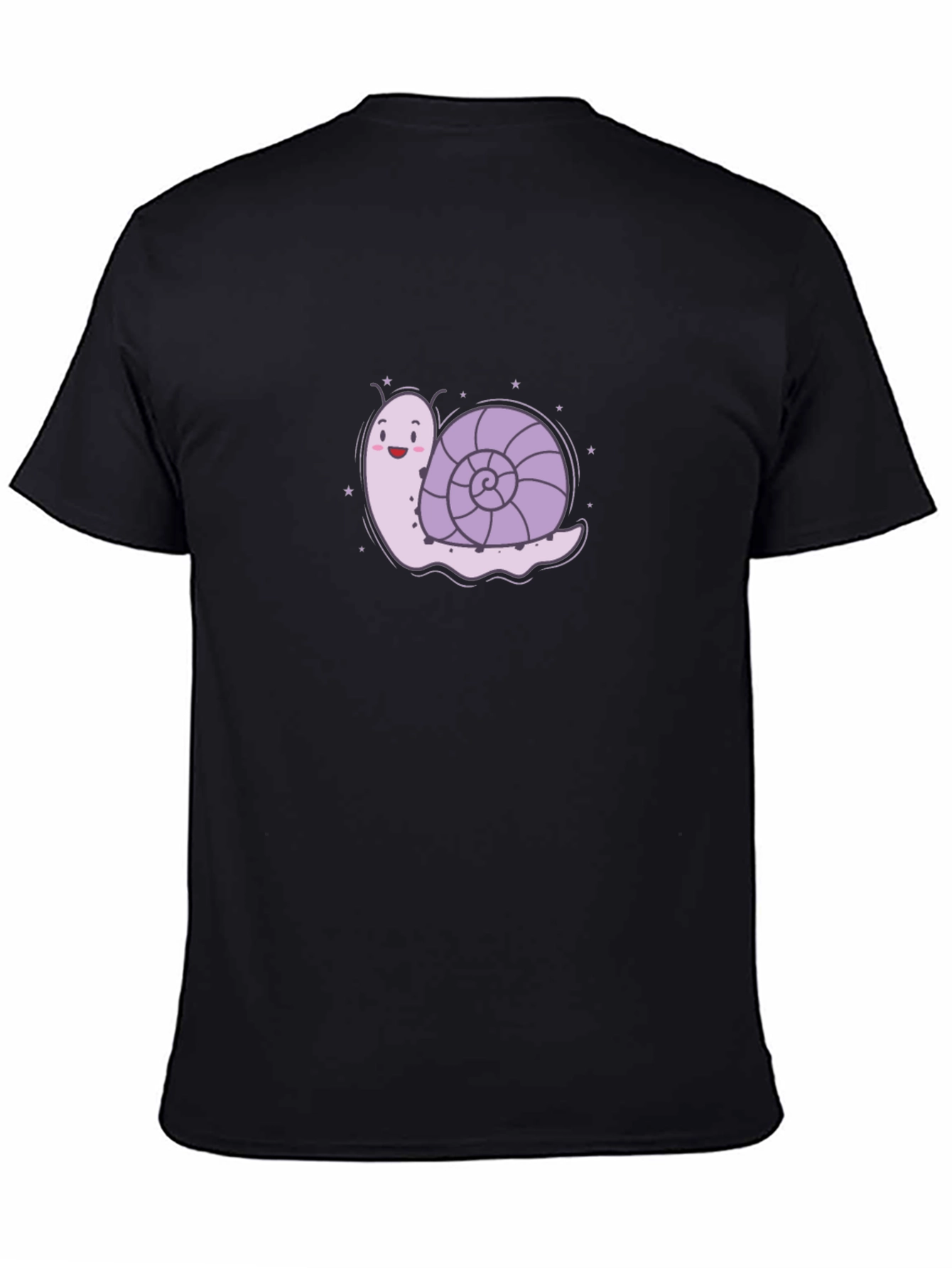 Snail Graphic Tee - Black Cotton T-Shirt