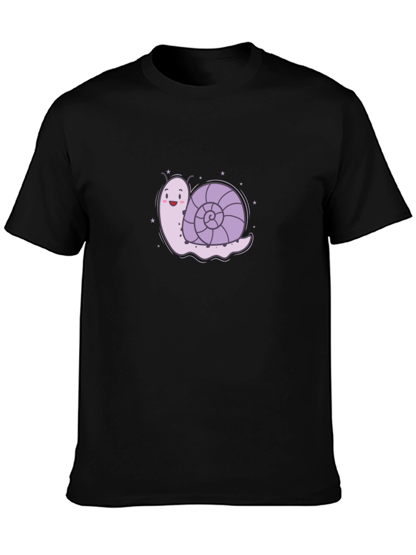 Snail Graphic Tee - Black Cotton T-Shirt