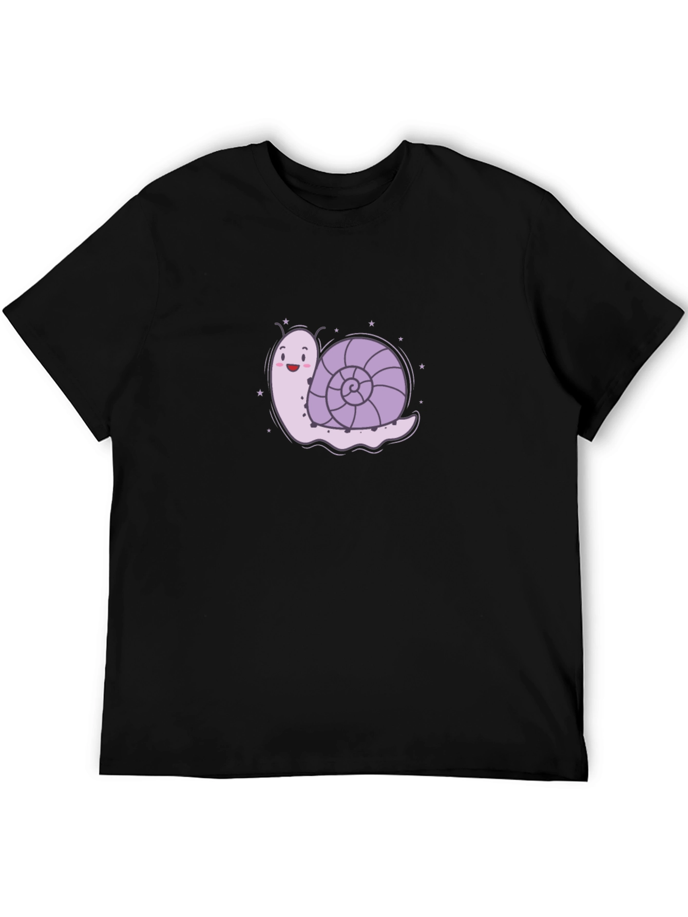 Snail Graphic Tee - Black Cotton T-Shirt