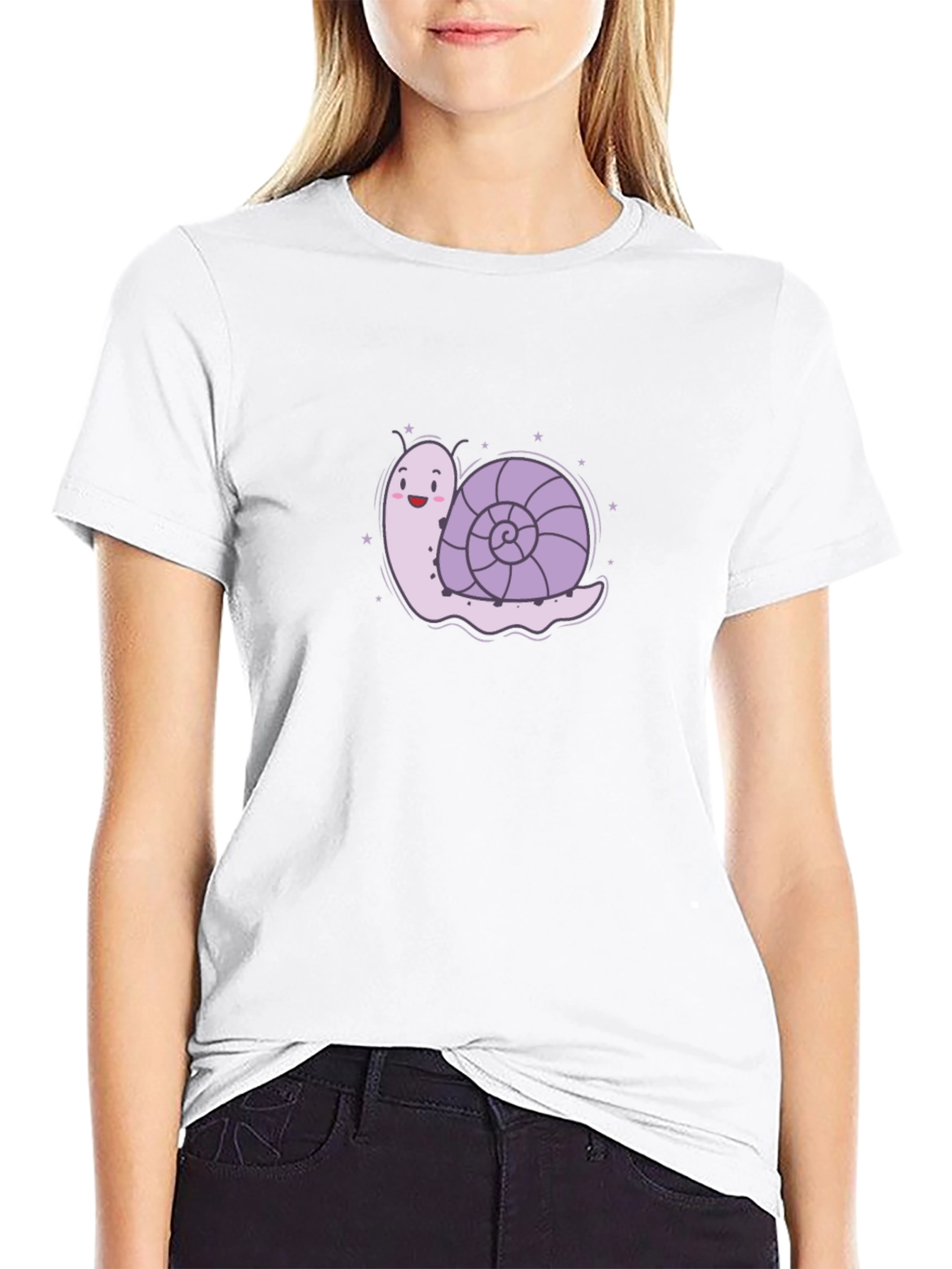 Snail Graphic Tee - Black Cotton T-Shirt