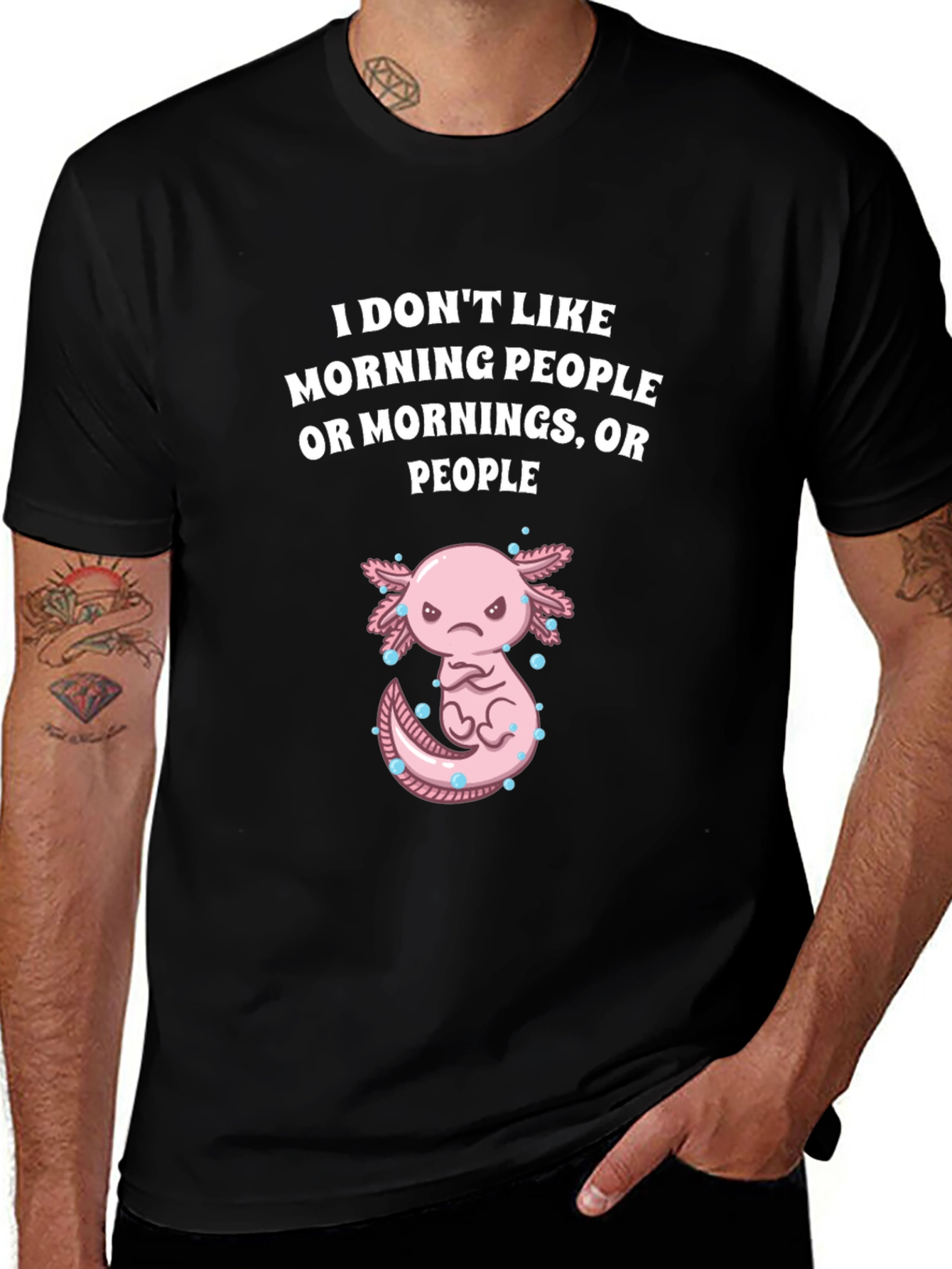 Funny Axolotl Morning People T-Shirt