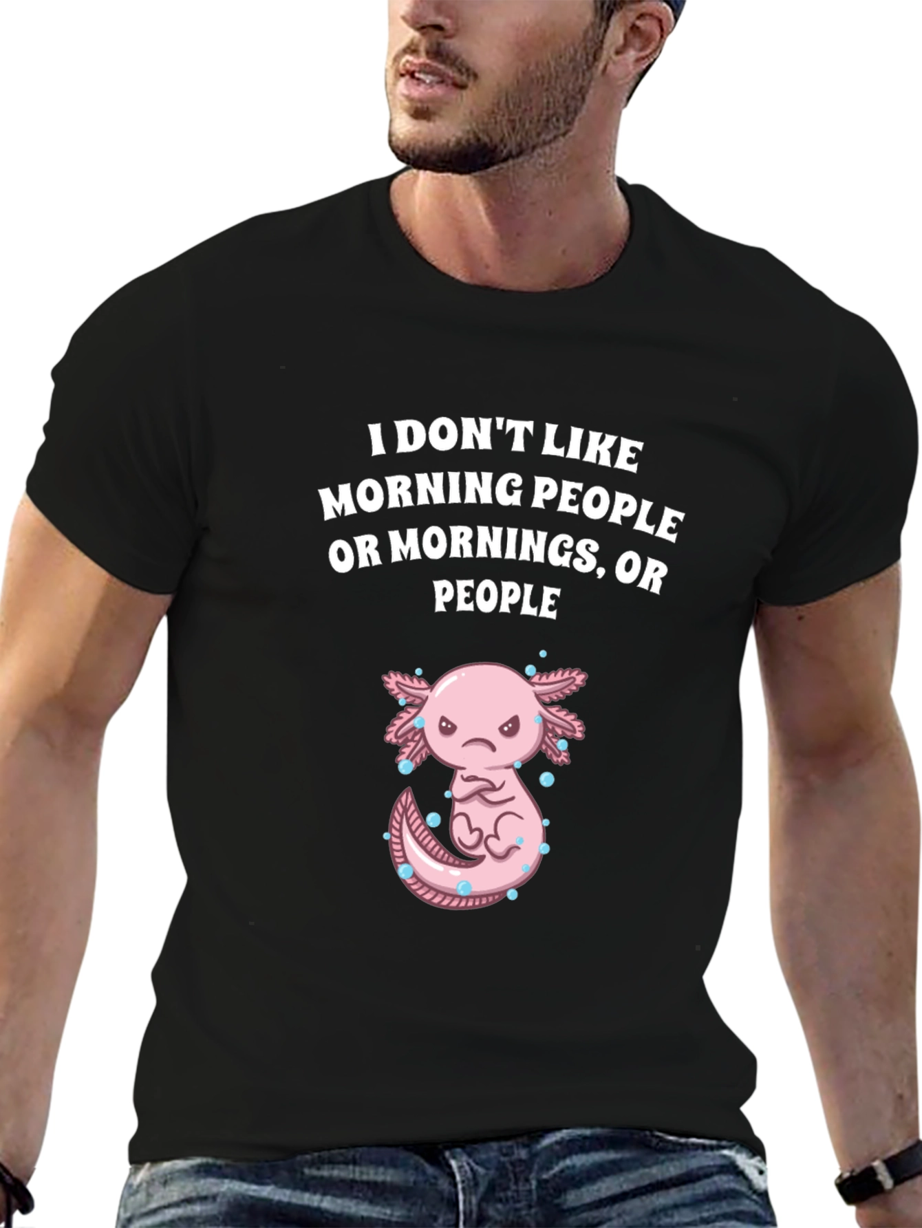 Funny Axolotl Morning People T-Shirt