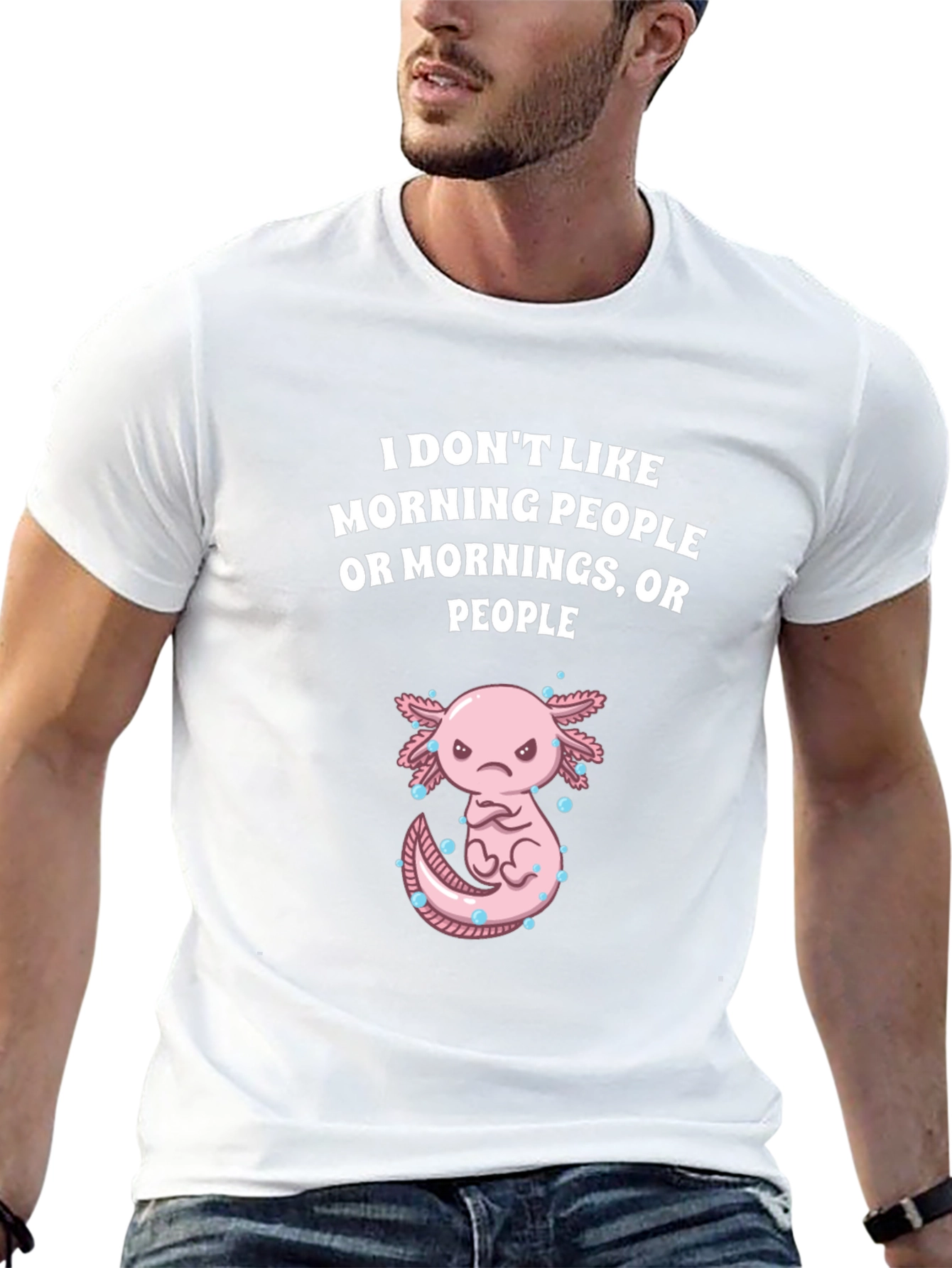 Funny Axolotl Morning People T-Shirt