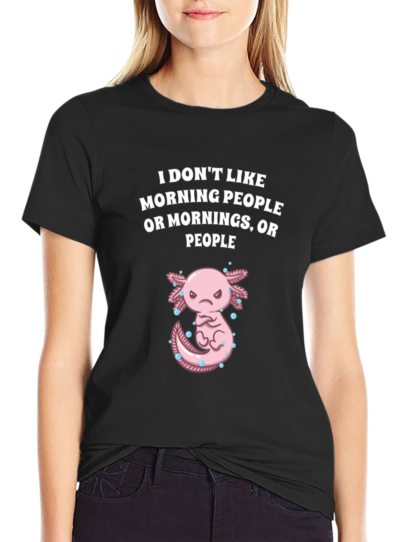 Funny Axolotl Morning People T-Shirt