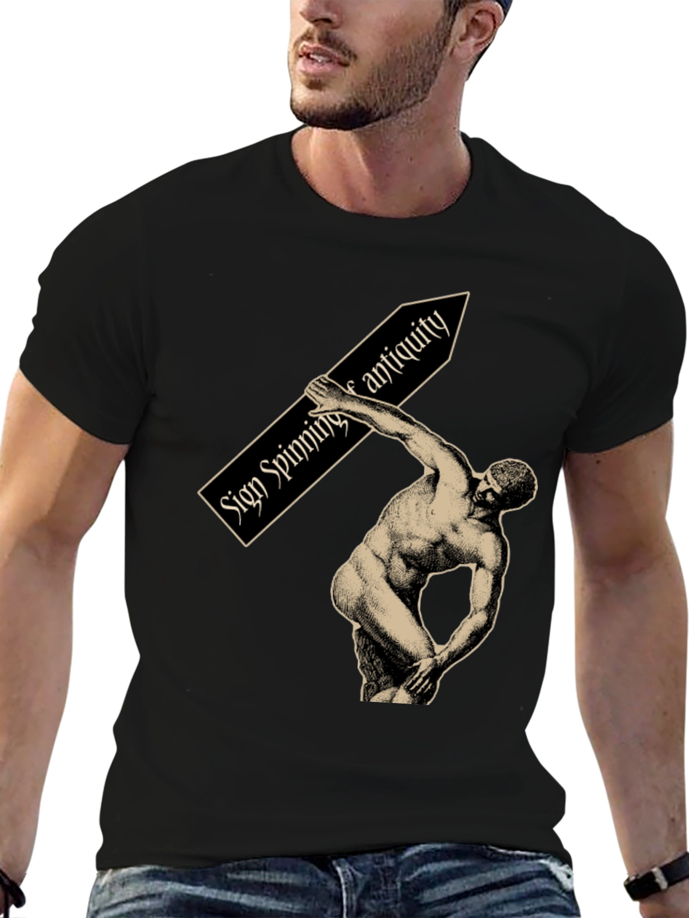 Sign Spinning Antiquity Graphic Tee - Black