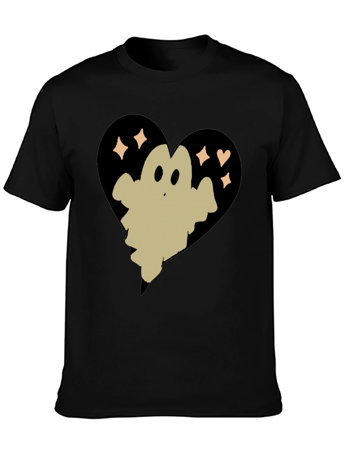 Ghost Heart Graphic Tee - Spooky Cute T-Shirt