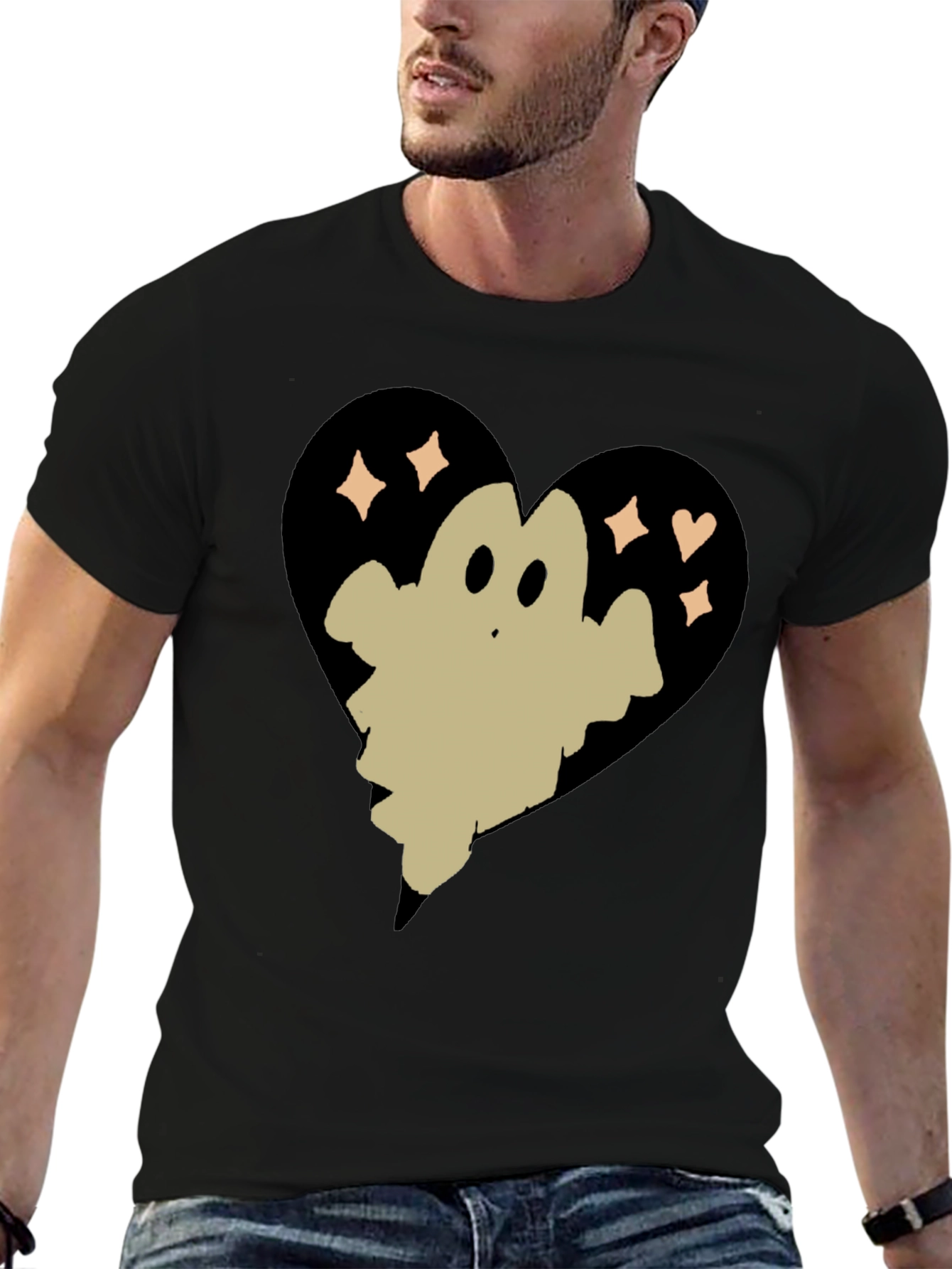 Ghost Heart Graphic Tee - Spooky Cute T-Shirt