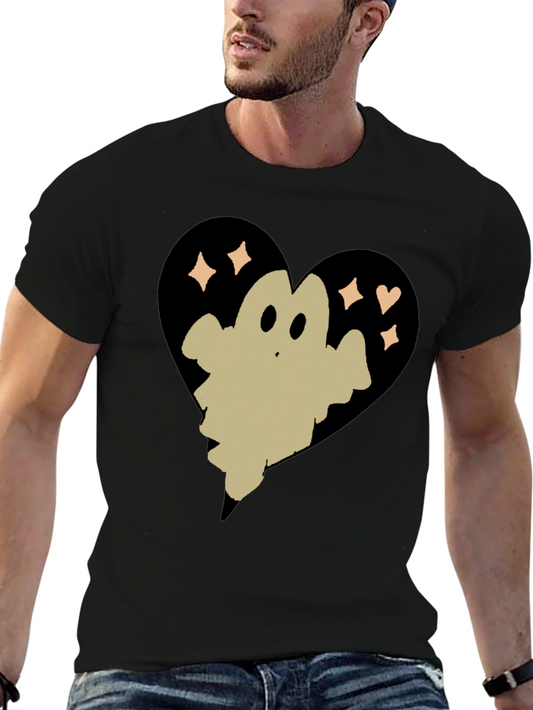 Ghost Heart Graphic Tee - Spooky Cute T-Shirt