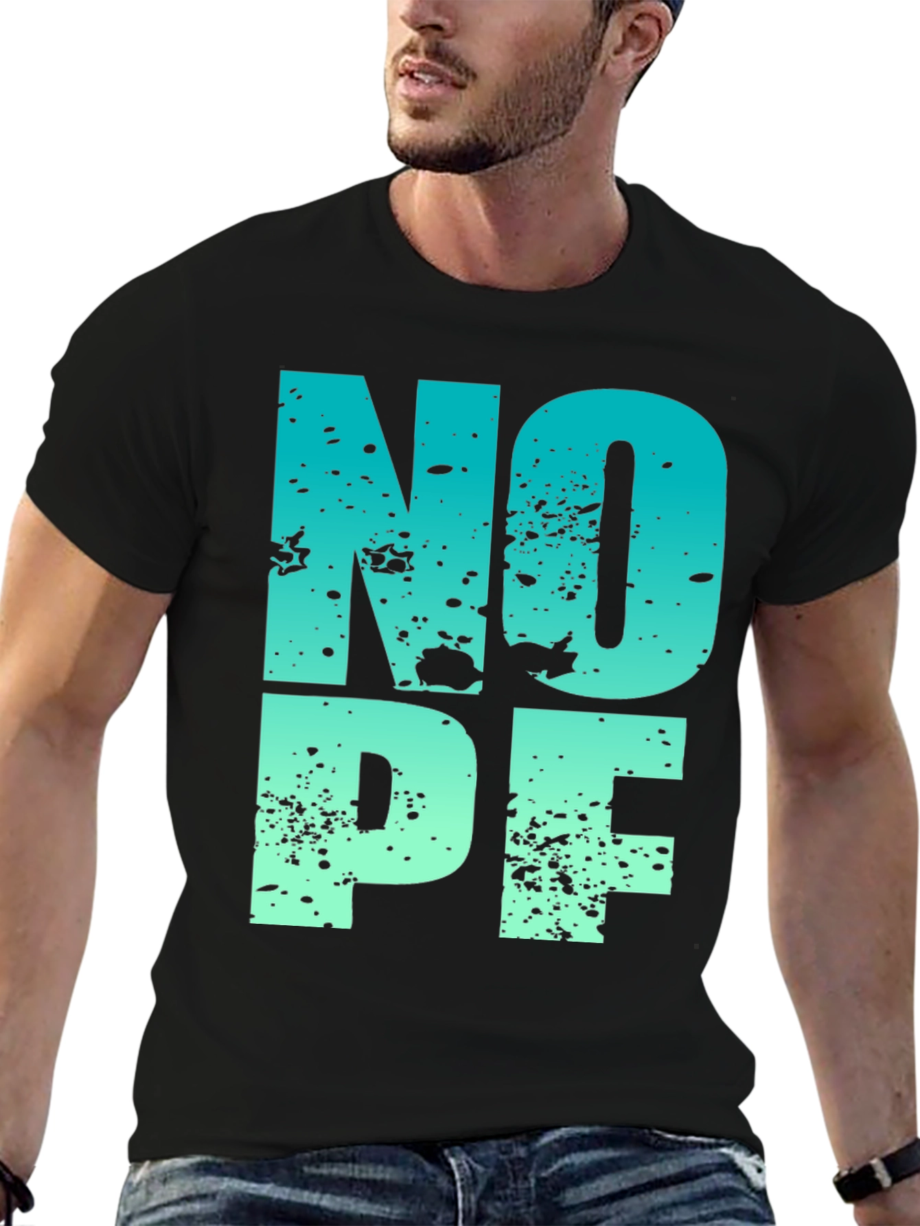 Nope T-Shirt - Gradient Novelty Graphic Tee