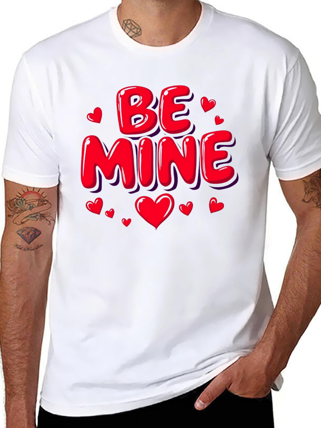Be Mine Valentines Day Black T-Shirt