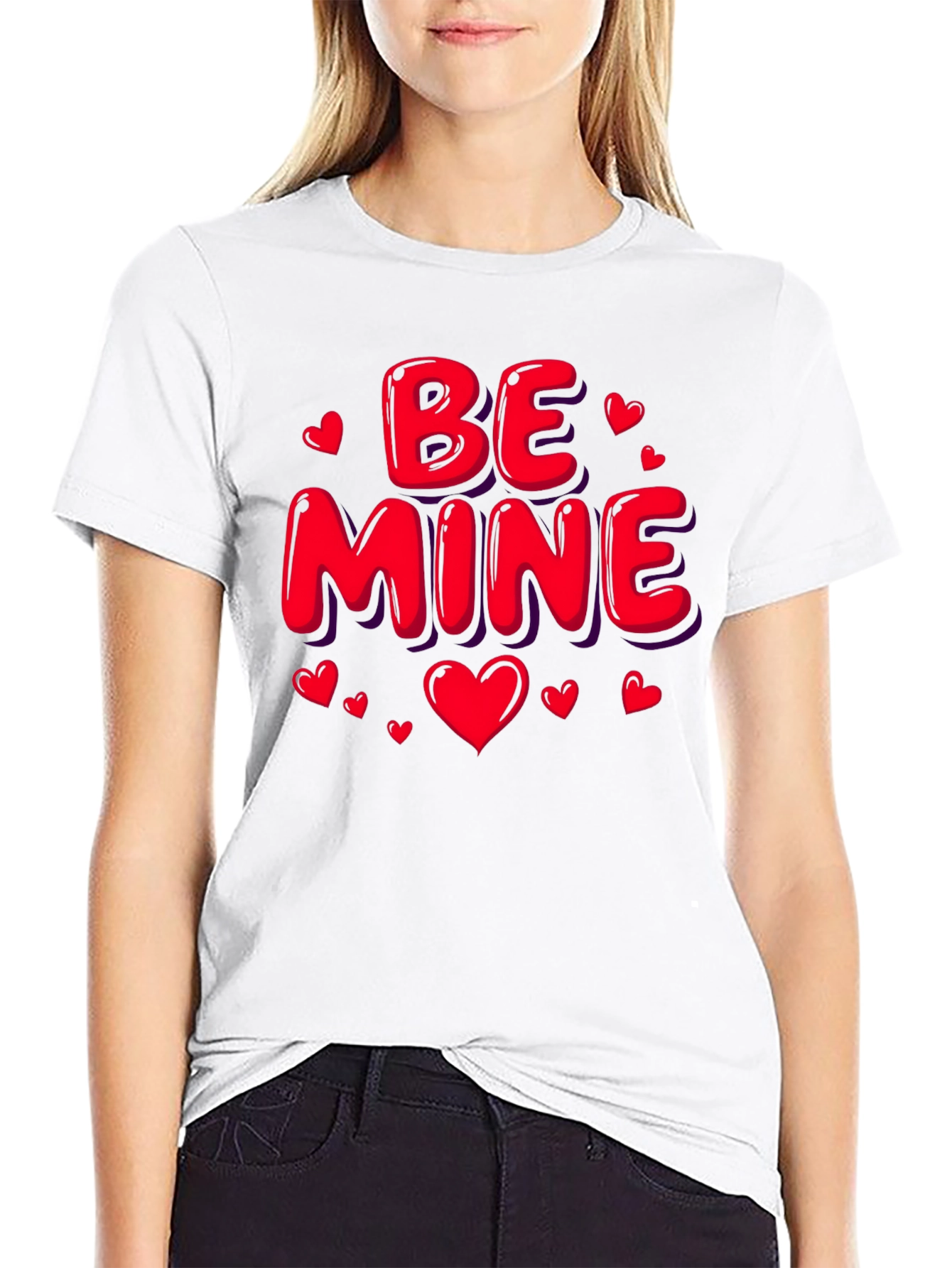 Be Mine Valentines Day Black T-Shirt