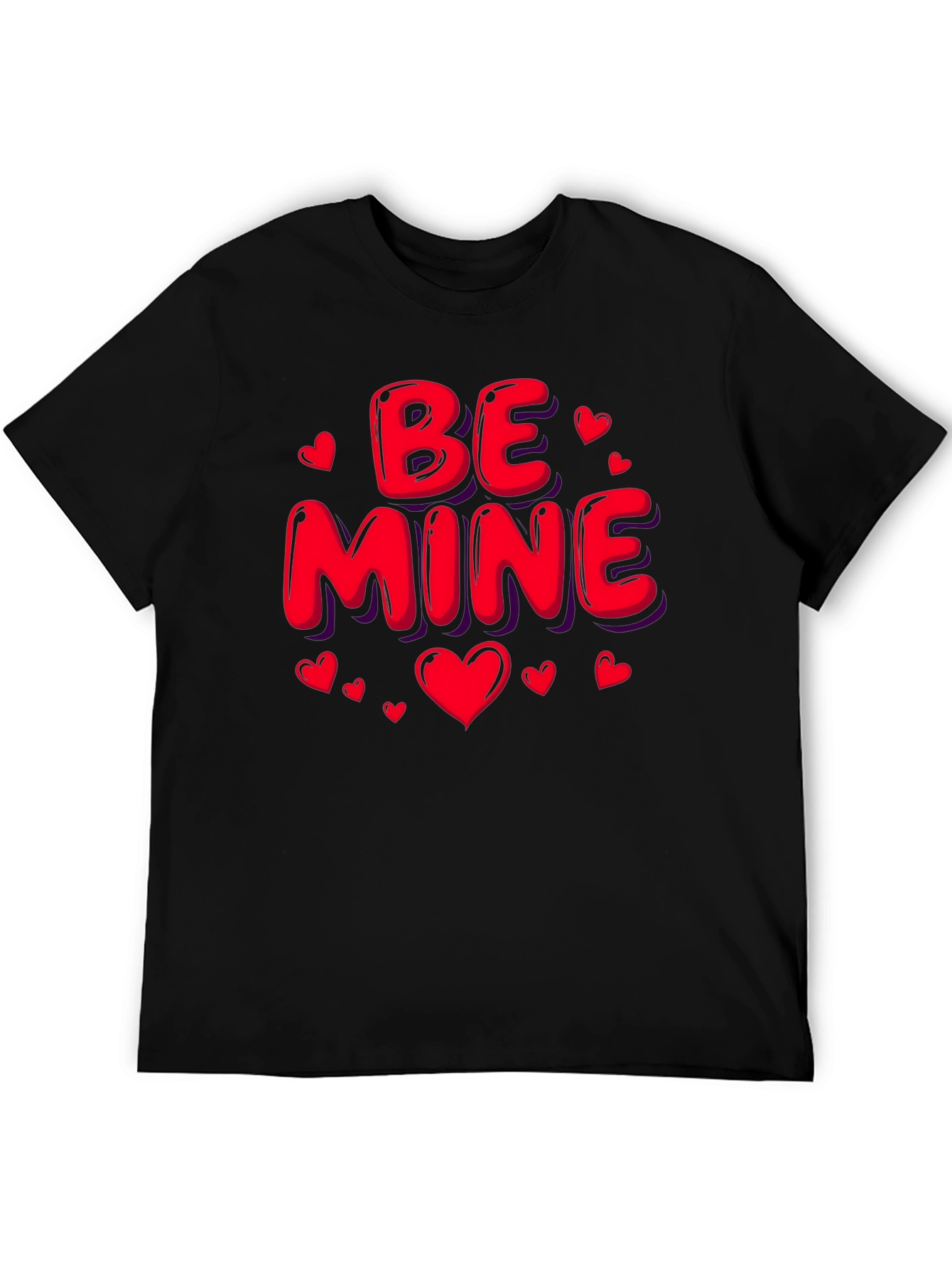 Be Mine Valentines Day Black T-Shirt