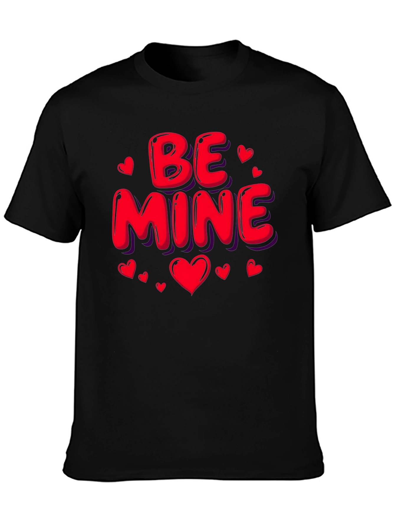Be Mine Valentines Day Black T-Shirt
