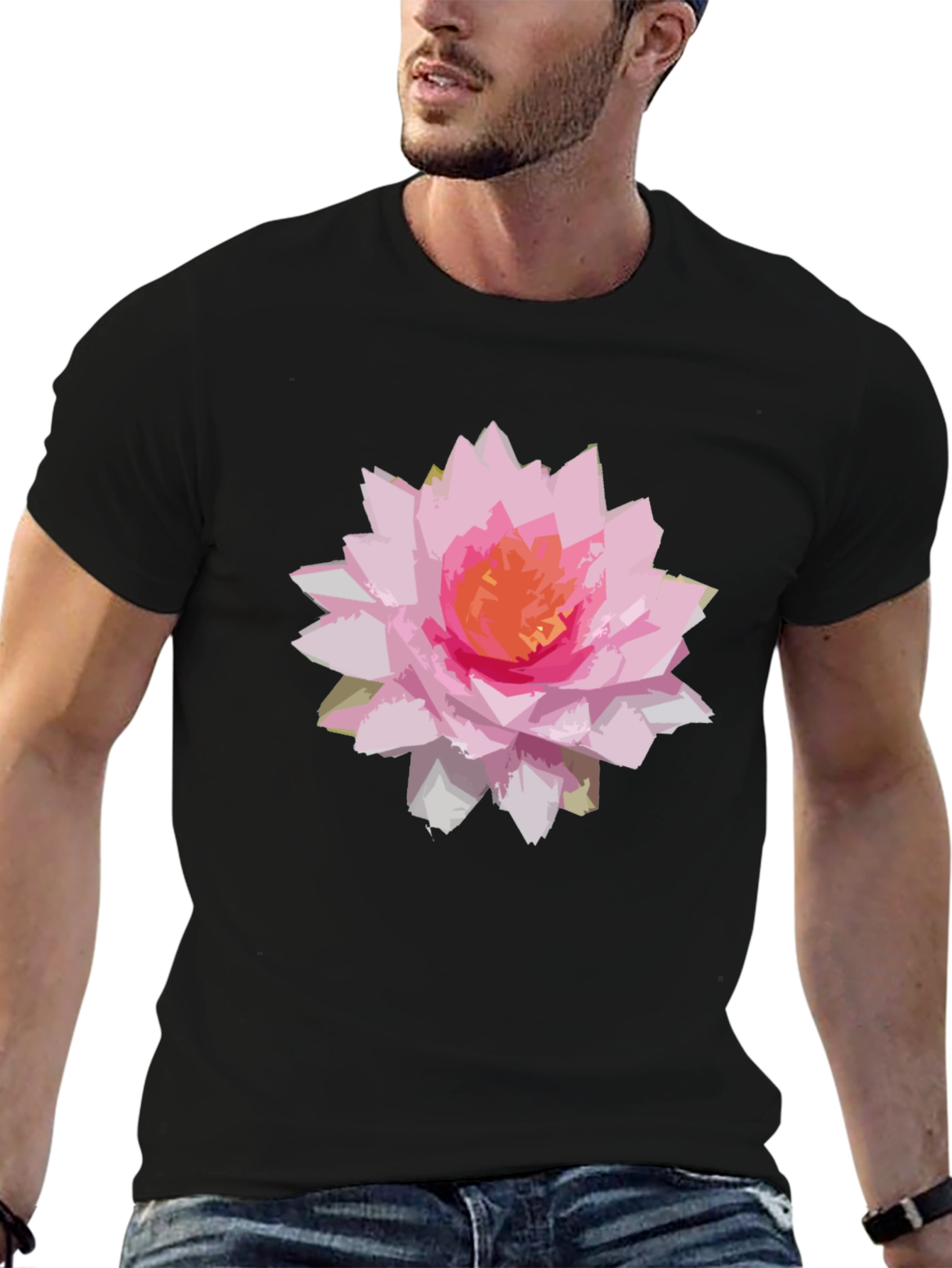 Floral Graphic Black T-Shirt