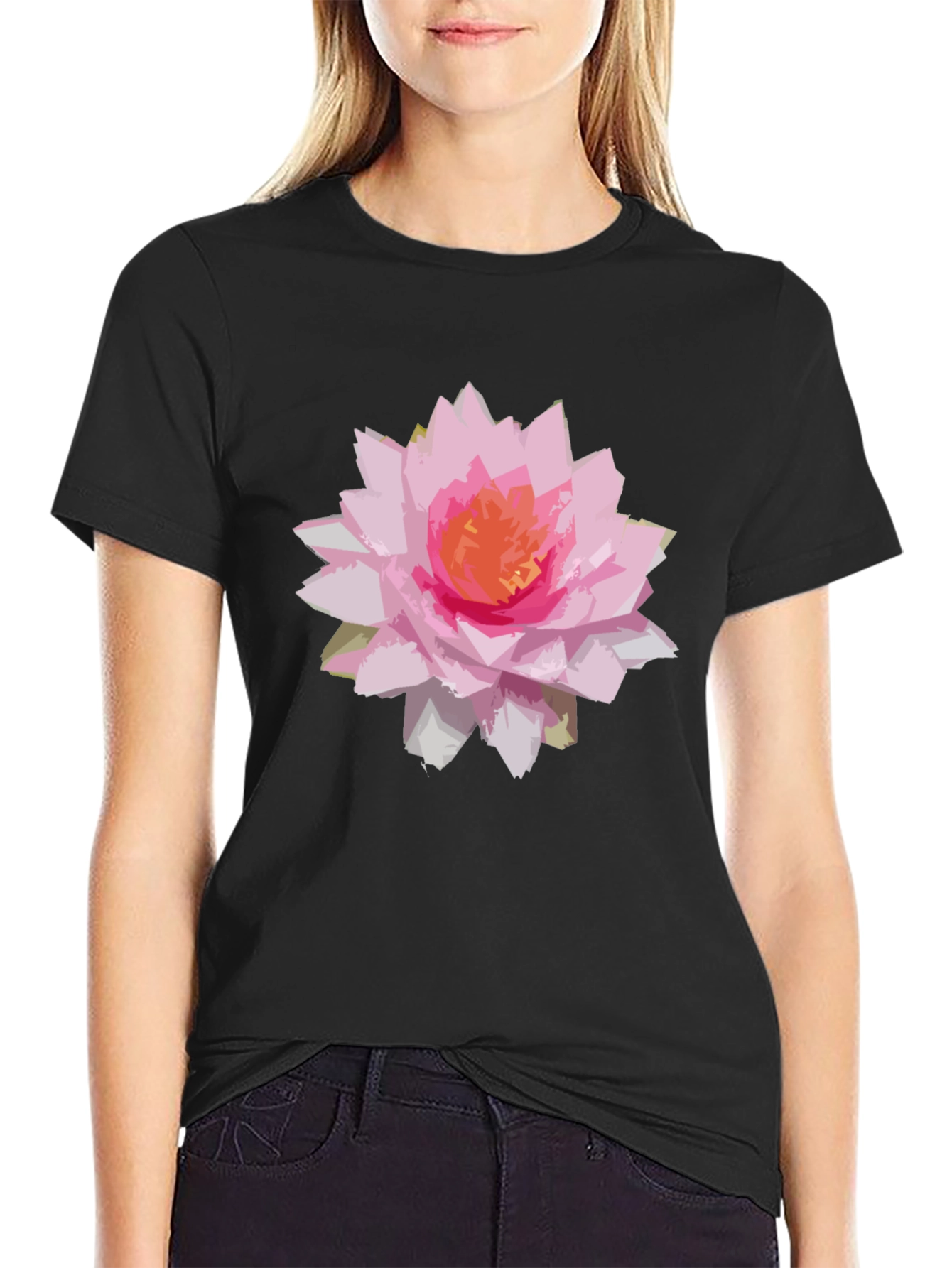 Floral Graphic Black T-Shirt