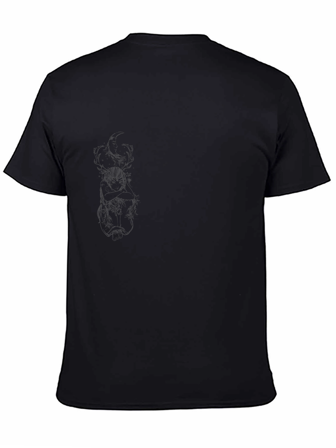 Black Graphic Tee - Manga Style Anime Art