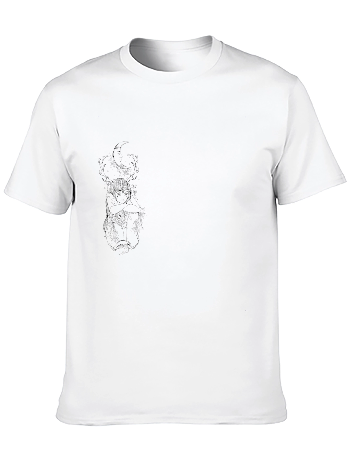 Black Graphic Tee - Manga Style Anime Art