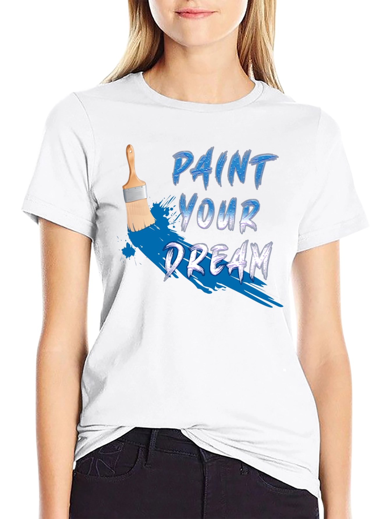 Paint Your Dream Graphic Tee - Motivational Black T-Shirt