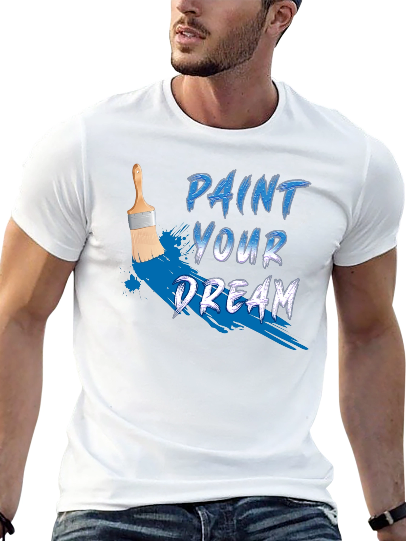 Paint Your Dream Graphic Tee - Motivational Black T-Shirt