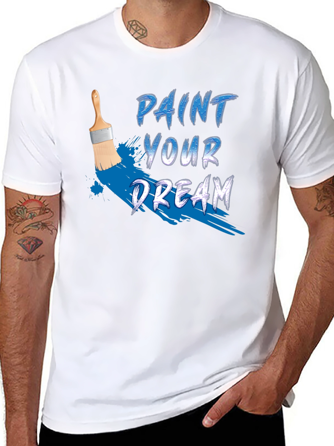 Paint Your Dream Graphic Tee - Motivational Black T-Shirt