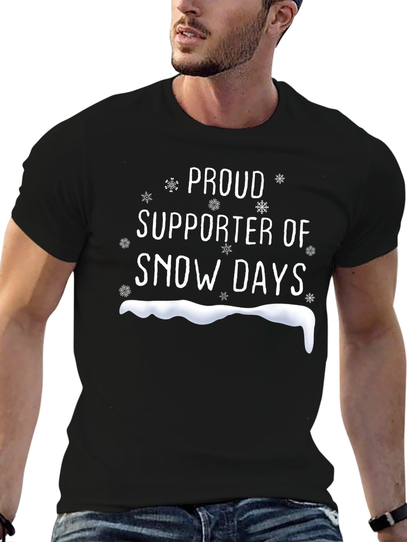Snow Days Supporter T-Shirt - Black Cotton Tee