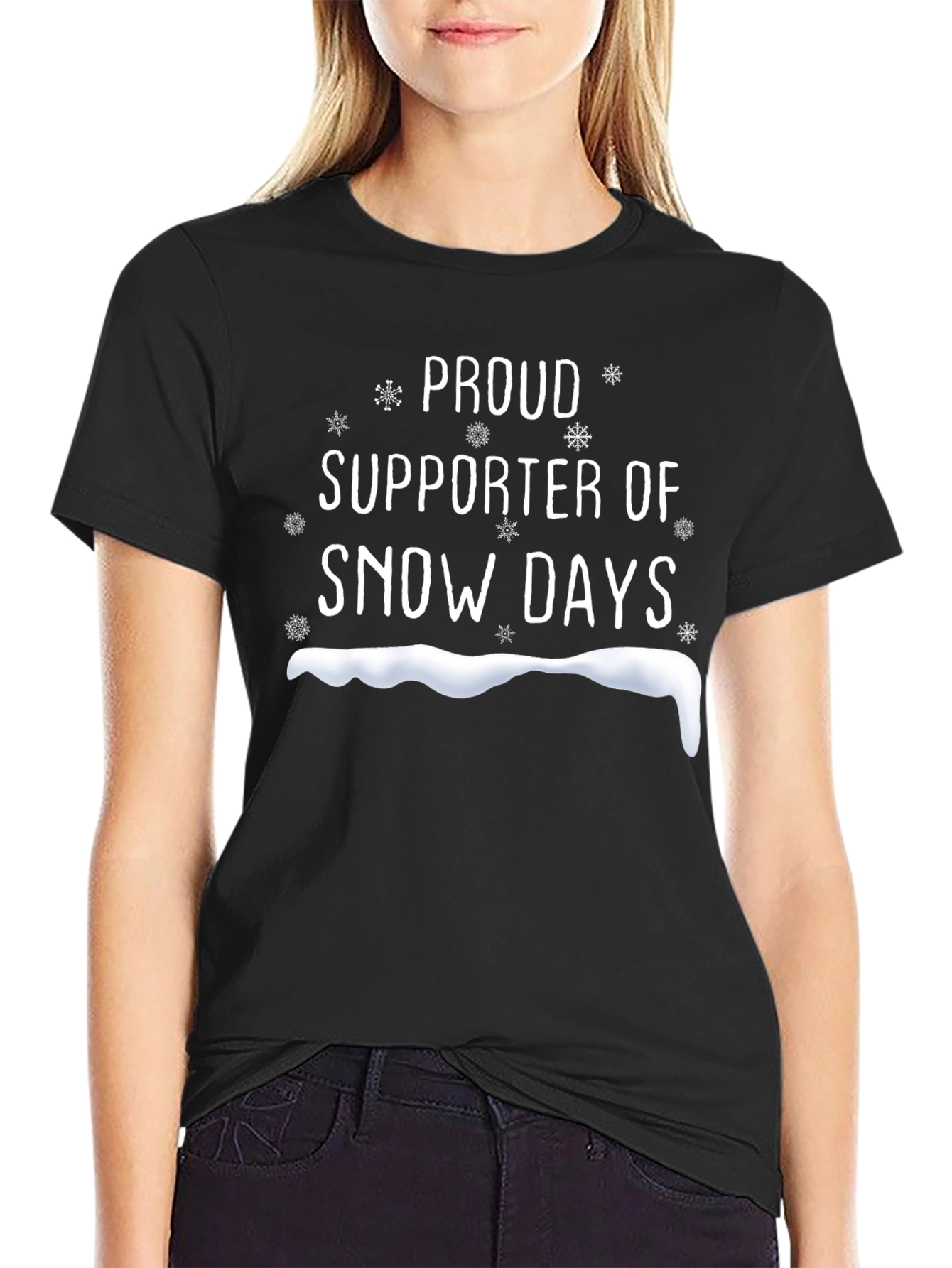 Snow Days Supporter T-Shirt - Black Cotton Tee