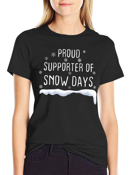 Snow Days Supporter T-Shirt - Black Cotton Tee