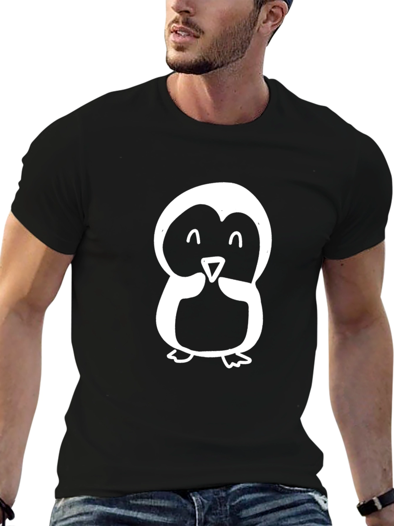 Penguin Graphic Tee - Unisex Black T-Shirt