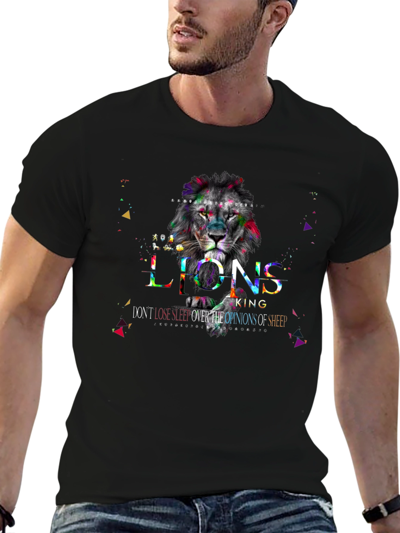 Lion King Graphic Print Black T-Shirt