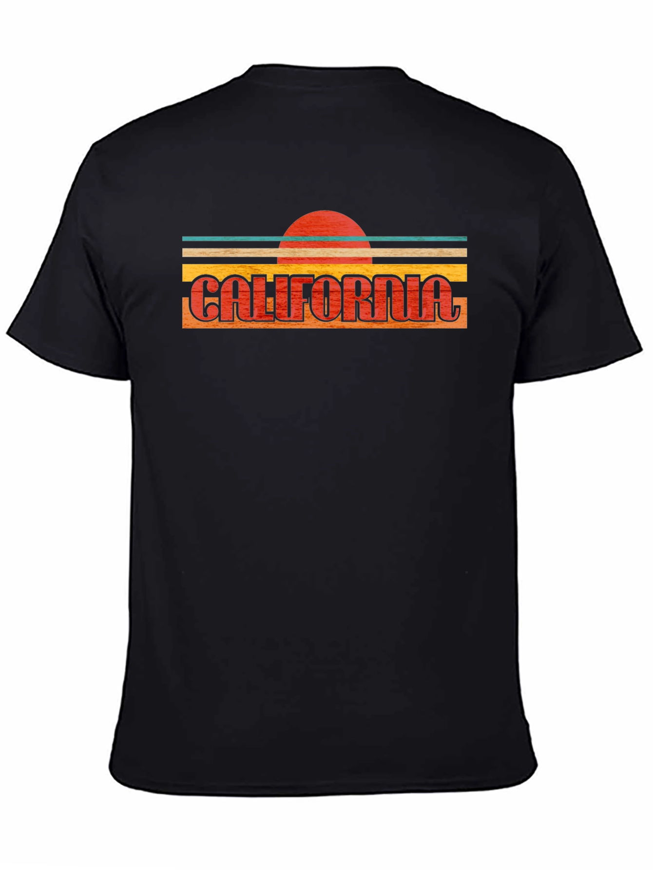 California Retro Sunset Graphic Tee - Black