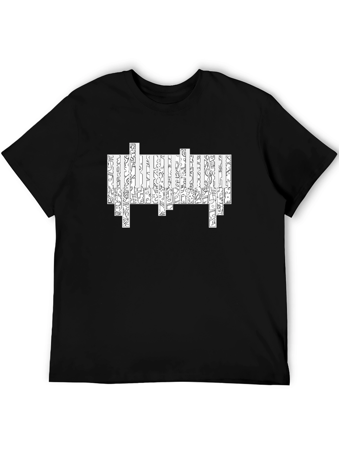 Abstract Pattern Black T-Shirt