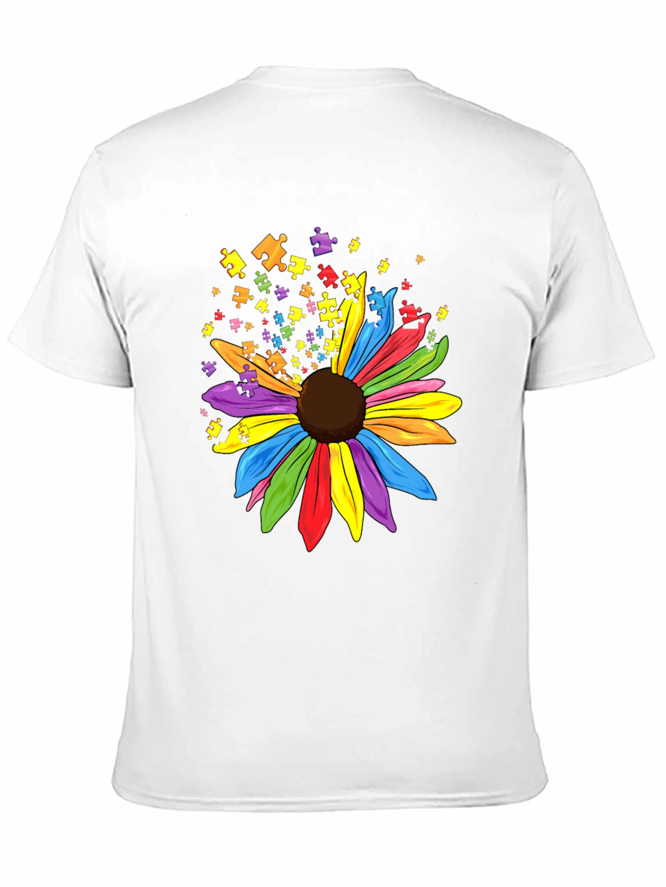 Autism Awareness Puzzle Sunflower Graphic Tee