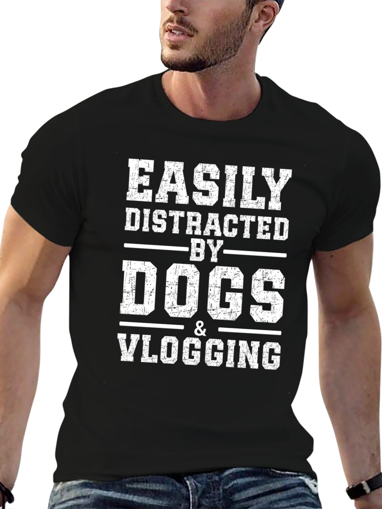 Easily Distracted By Dogs & Vlogging T-Shirt