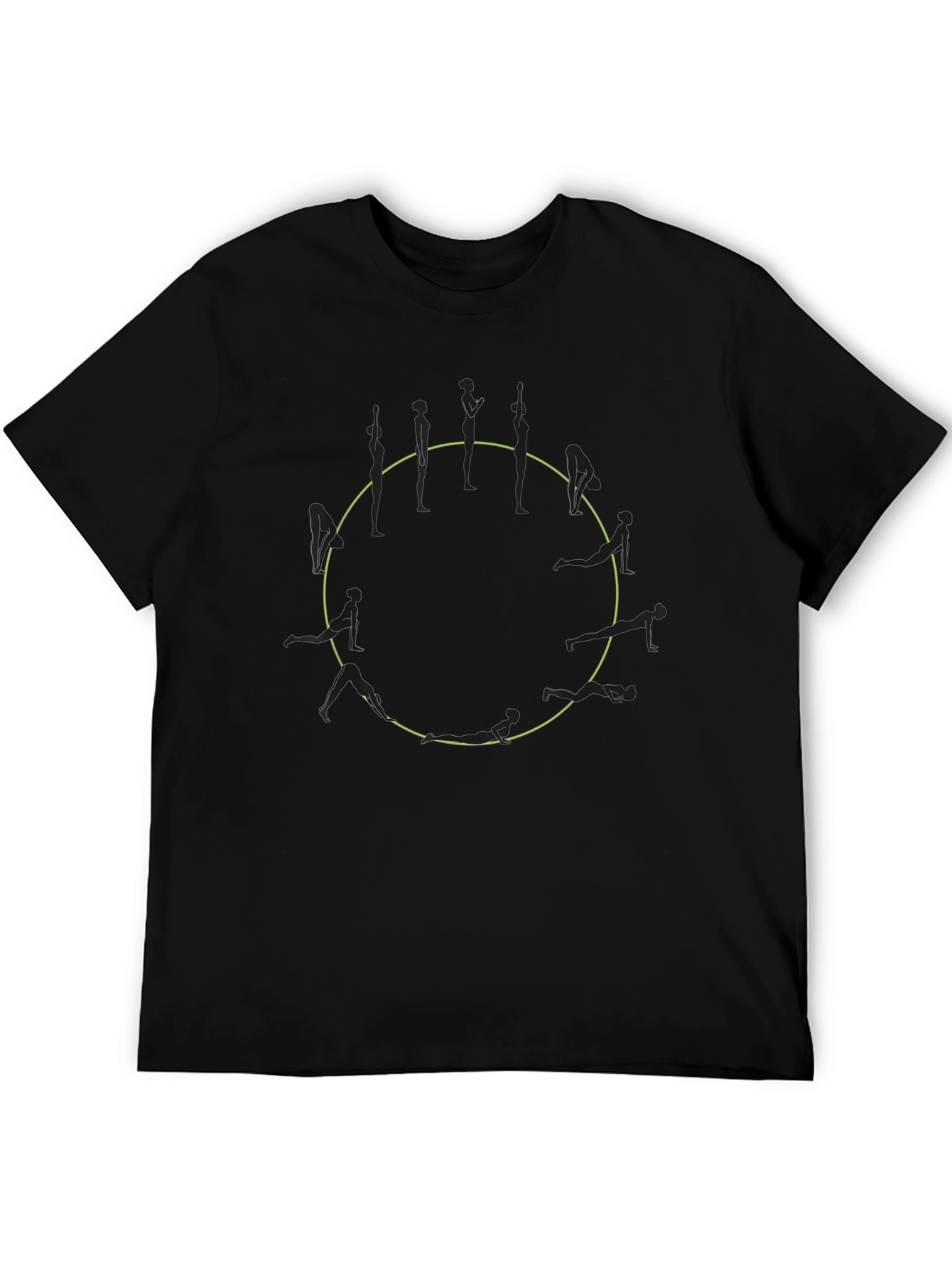 Yoga Poses Circle Graphic Black Tee