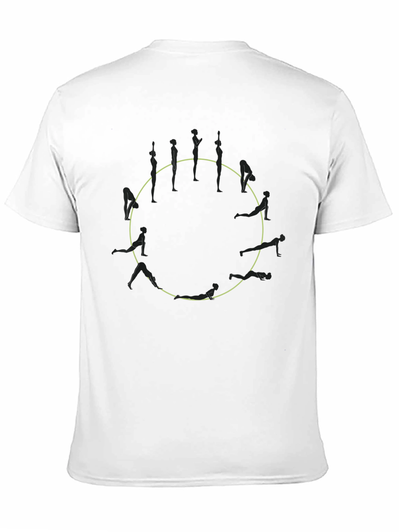 Yoga Poses Circle Graphic Black Tee