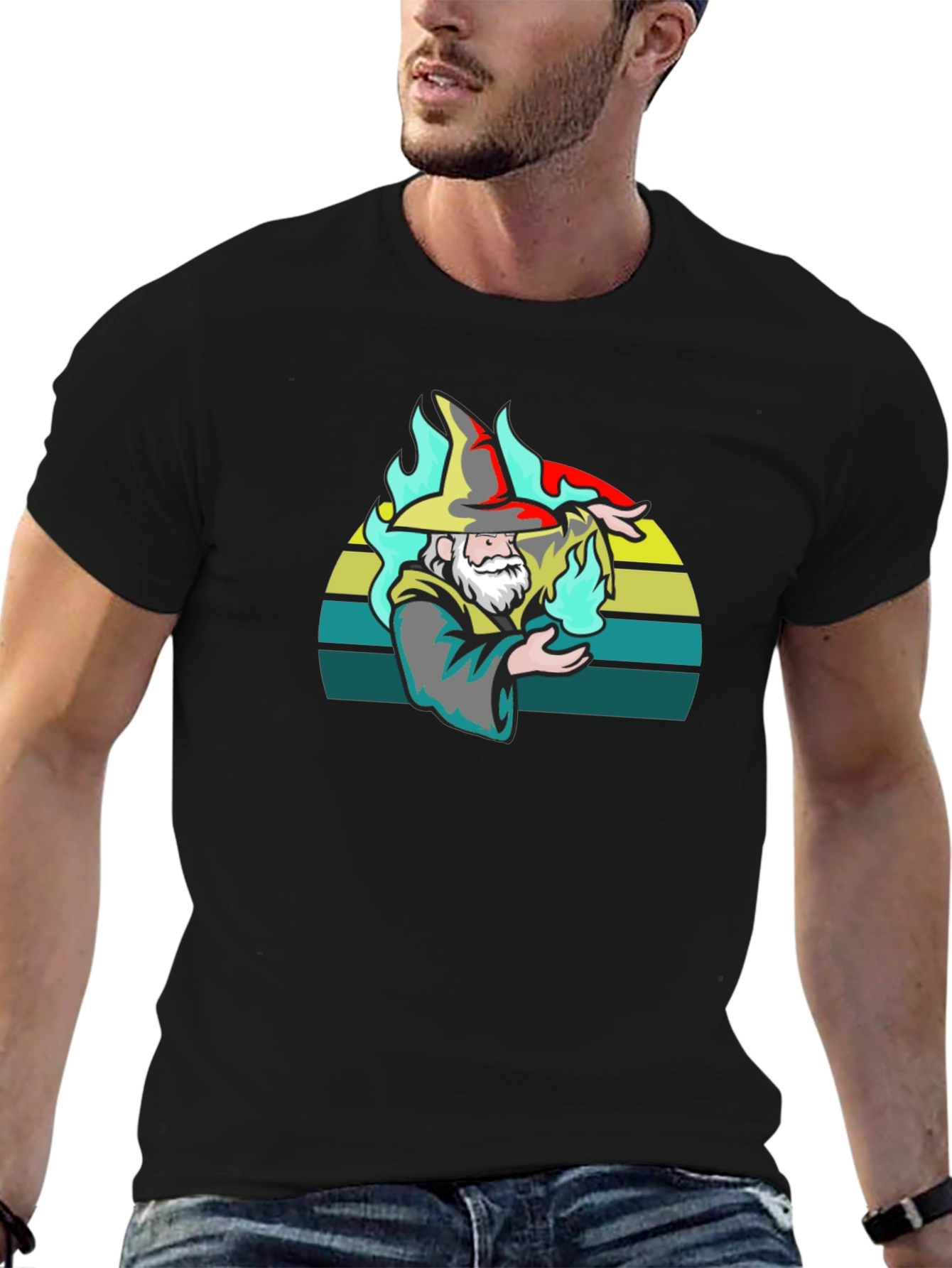 Wizard Graphic T-Shirt - Black