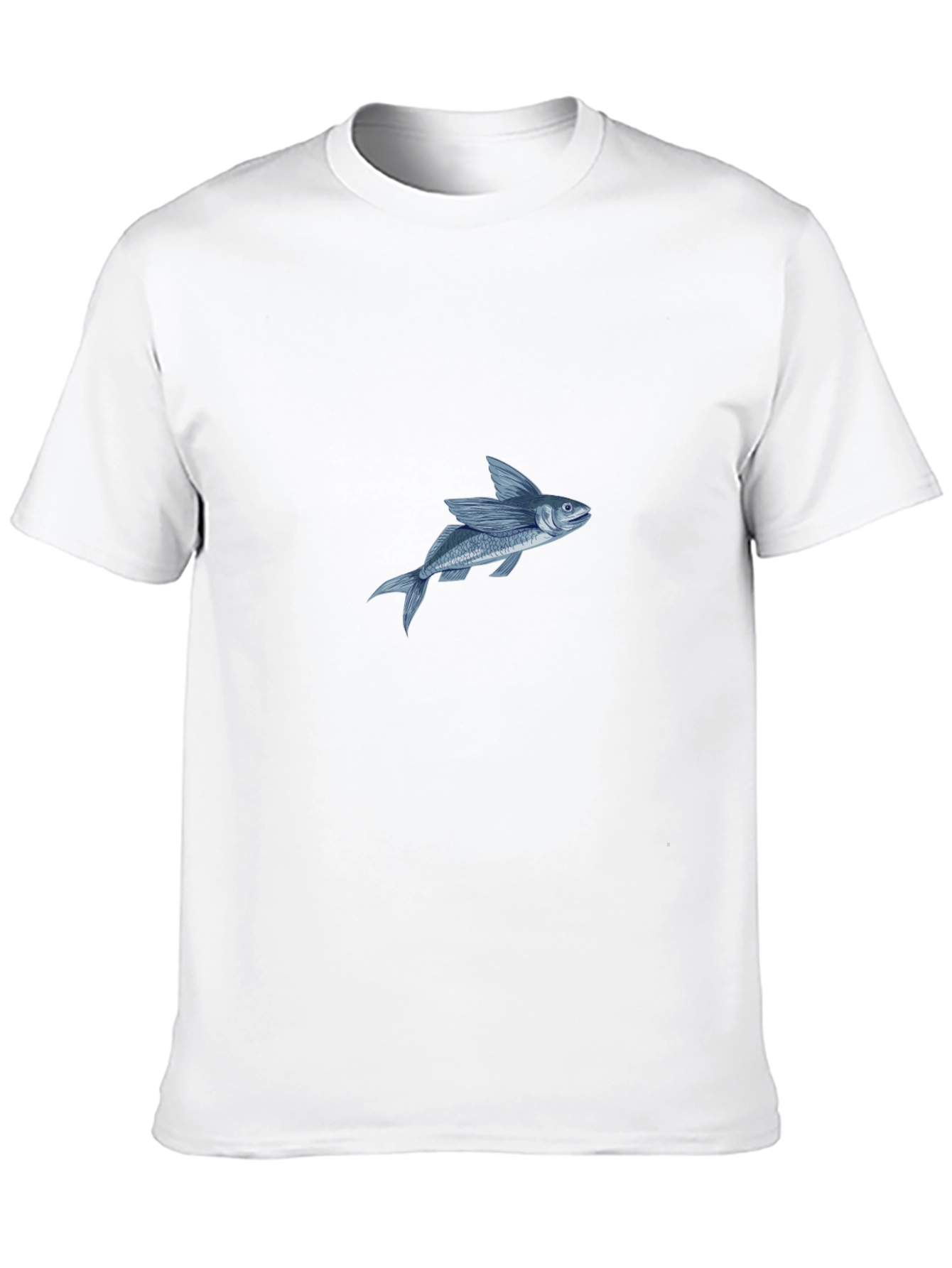 Black T-Shirt with Flying Fish Graphic