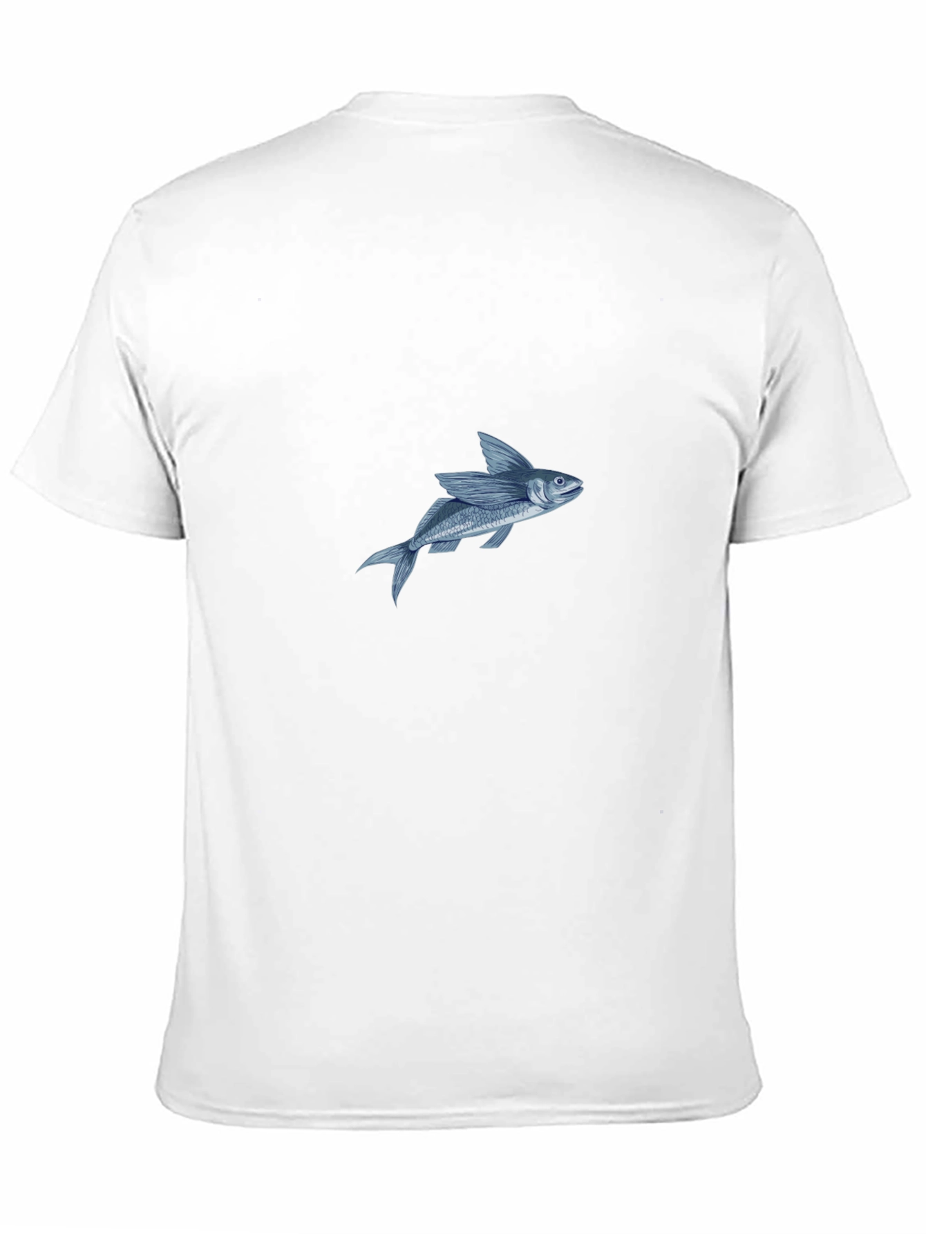 Black T-Shirt with Flying Fish Graphic