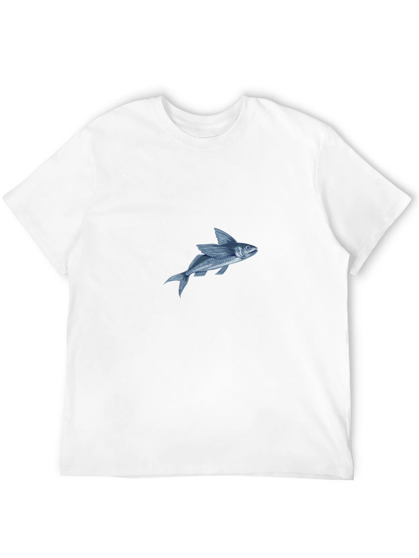 Black T-Shirt with Flying Fish Graphic