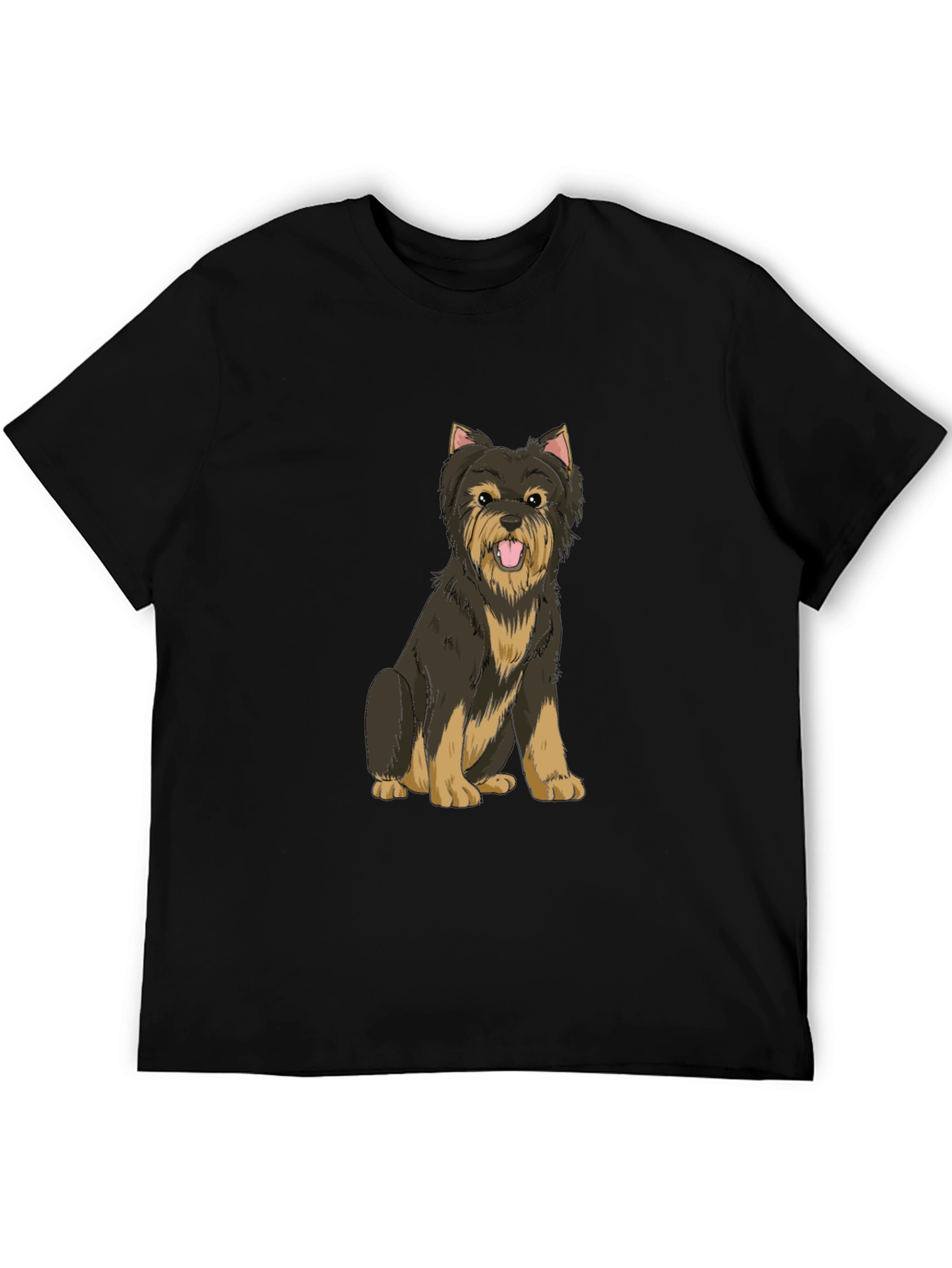 Yorkie Dog Graphic Black T-Shirt